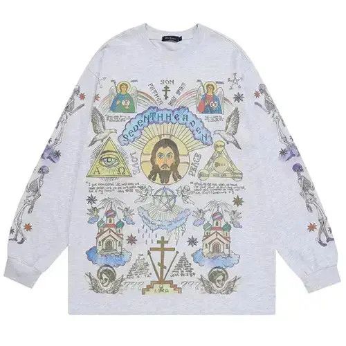 Vintage Retro Long Sleeve T-Shirt Gods Graphic Size US XL / EU 56 / 4 - 3 Thumbnail