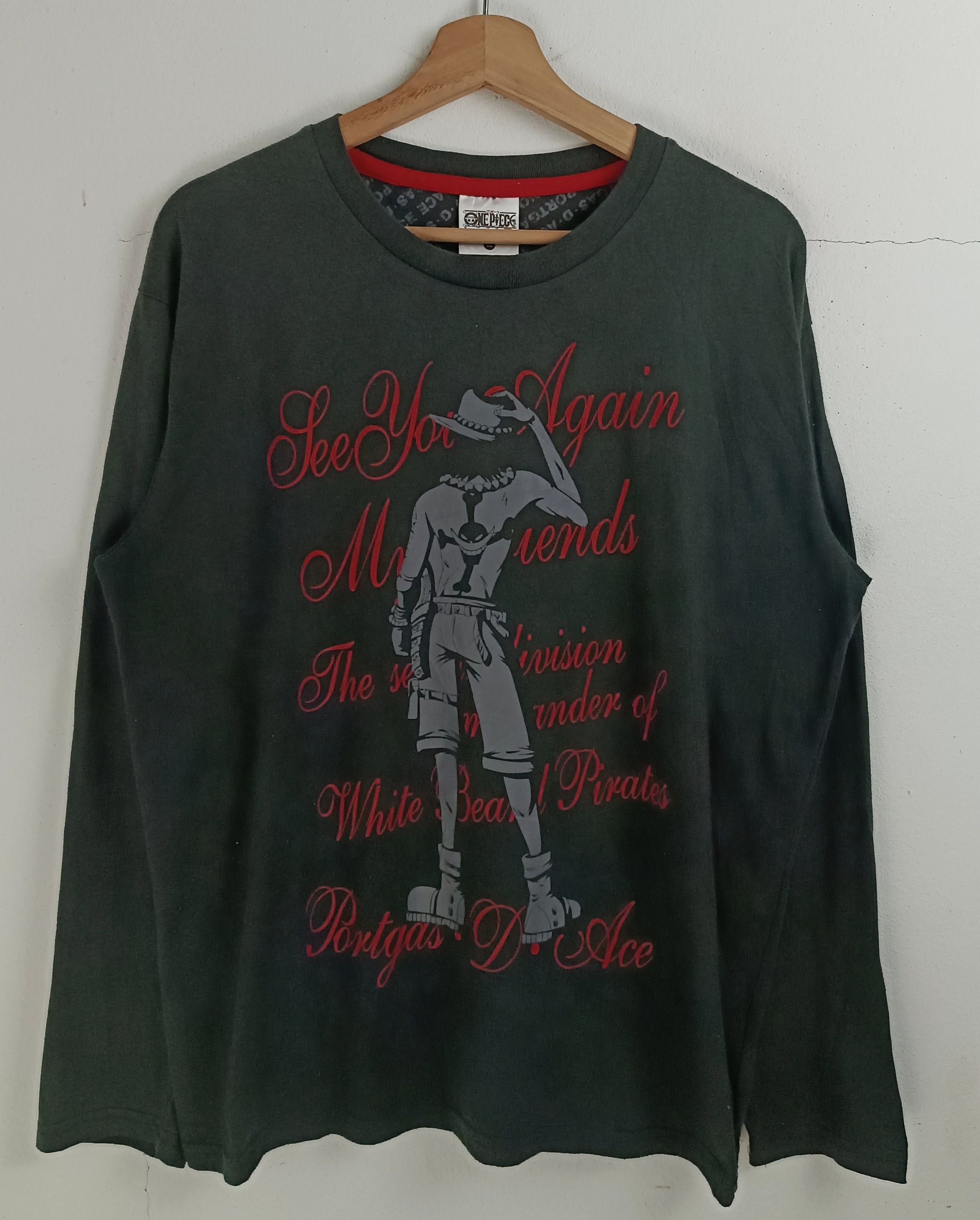 Anime FADED VINTAGE Y2K FIRE FIST ACE ONE PIECE LUFFY ZORO NARUTO Size US L / EU 52-54 / 3 - 3 Thumbnail