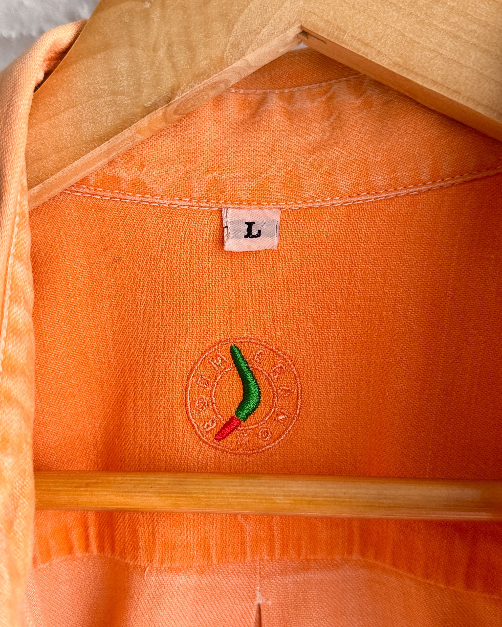 Vintage Vintage 90s Boomerang Sportswear Button Up Shirt Orange L Size US L / EU 52-54 / 3 - 3 Thumbnail