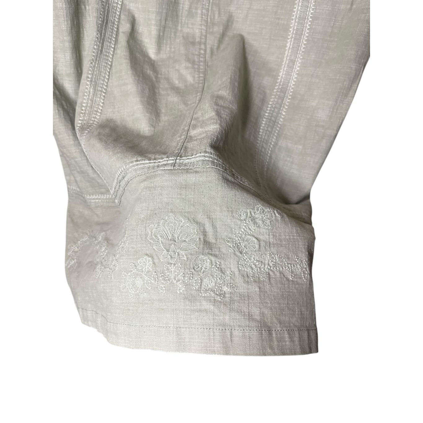 Denim & Co. Vintage Denim & Co Light Green Maxi Skirt Embroidered Hem Si Size 35" - 4 Thumbnail