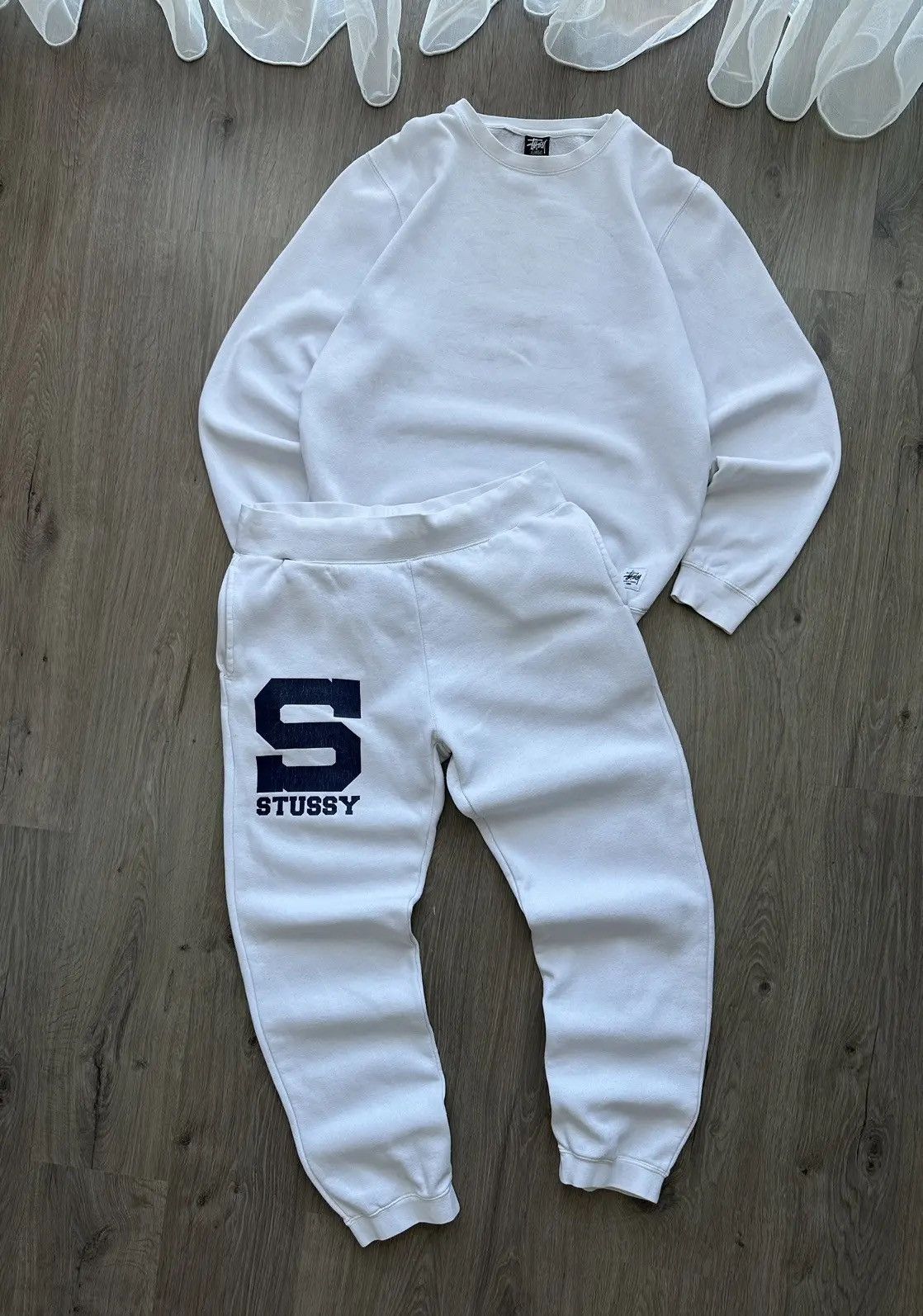 Stussy × Vintage Vintage Stussy Navy White Big Logo Tracksuit Size US XL / EU 56 / 4 - 1 Thumbnail