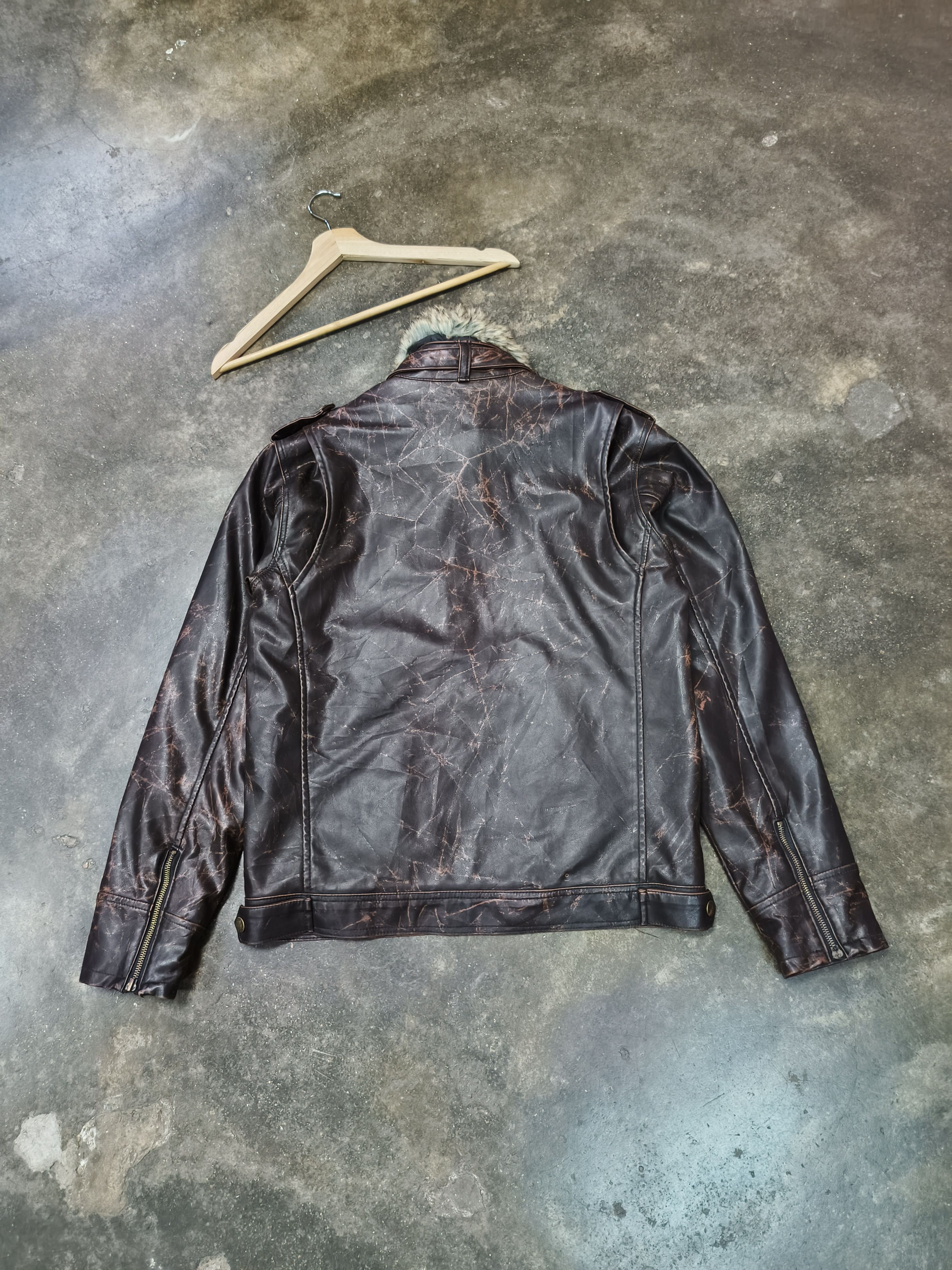 Japanese Brand RARE MITSUMINE X WOOLRICH LEATHER JACKET PUNK ROCK Size US L / EU 52-54 / 3 - 7 Thumbnail