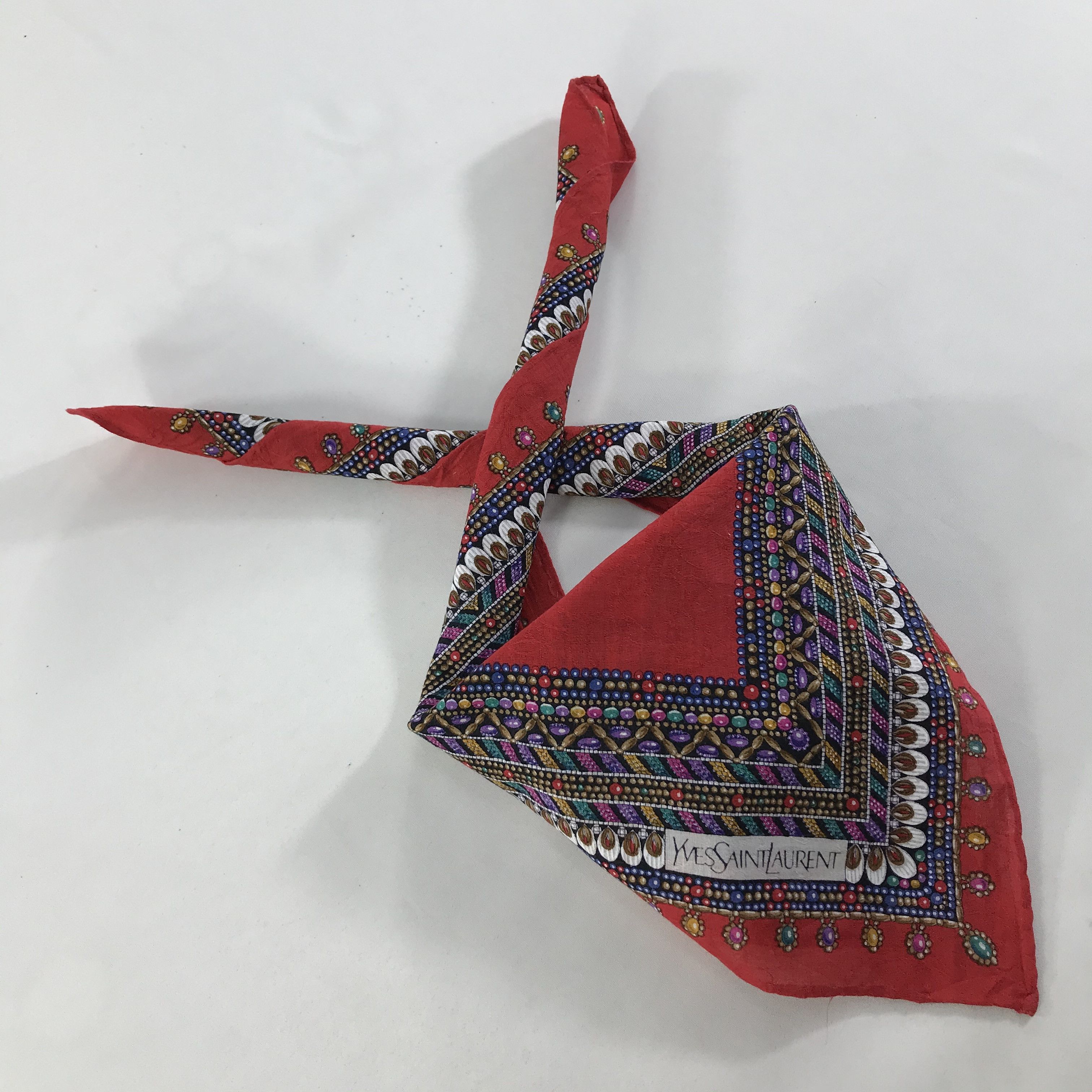 Vintage × Yves Saint Laurent Yves Saint Laurent Bandana / Handkerchief/Neckerchief -S1495 Size ONE SIZE - 4 Thumbnail