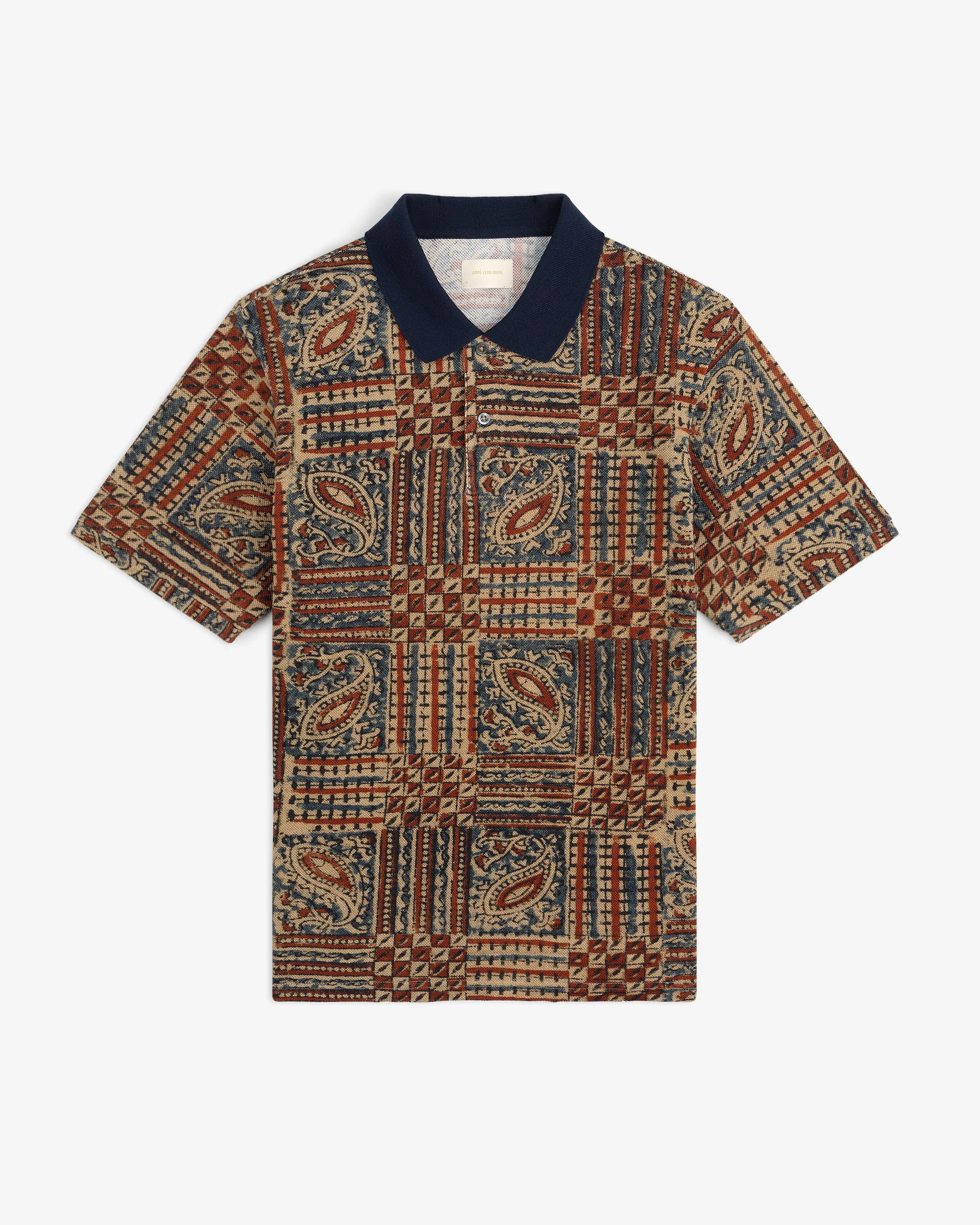 Aime Leon Dore Paisley Printed Piqué Polo Size US XL / EU 56 / 4 - 2 Thumbnail