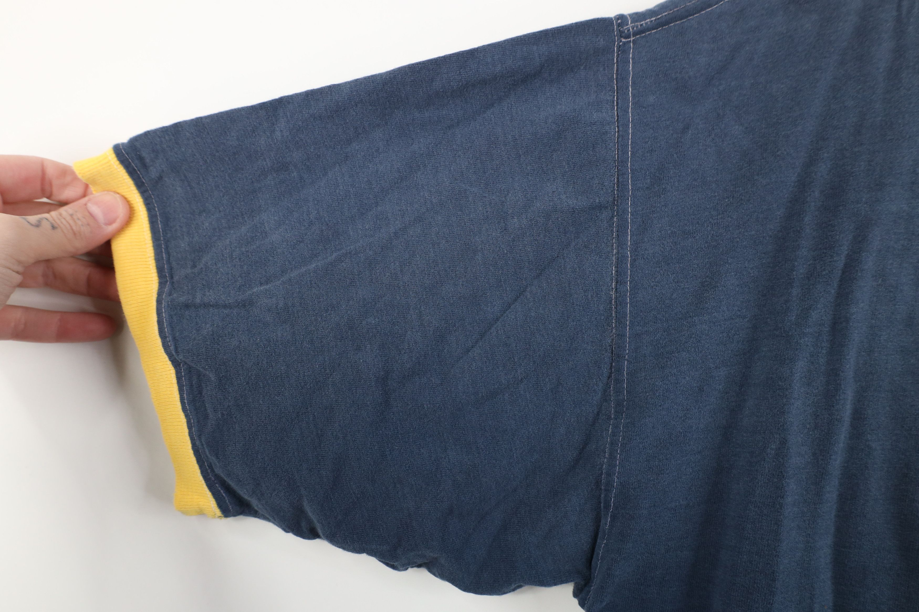 Vintage Vintage 90s University of Michigan Ringer T-Shirt Blue Size US L / EU 52-54 / 3 - 9 Thumbnail
