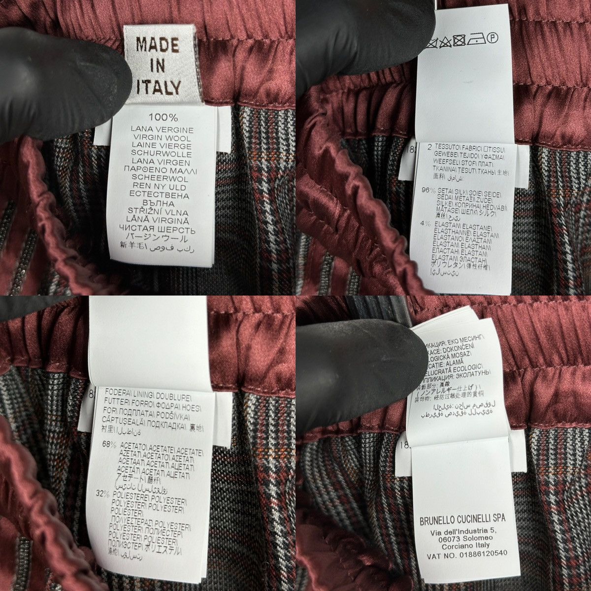 Brunello Cucinelli NWT! Brunello Cucinelli Wool/Silk Checkered Midi Skirt Size 26" / US 2 / IT 38 - 20 Thumbnail