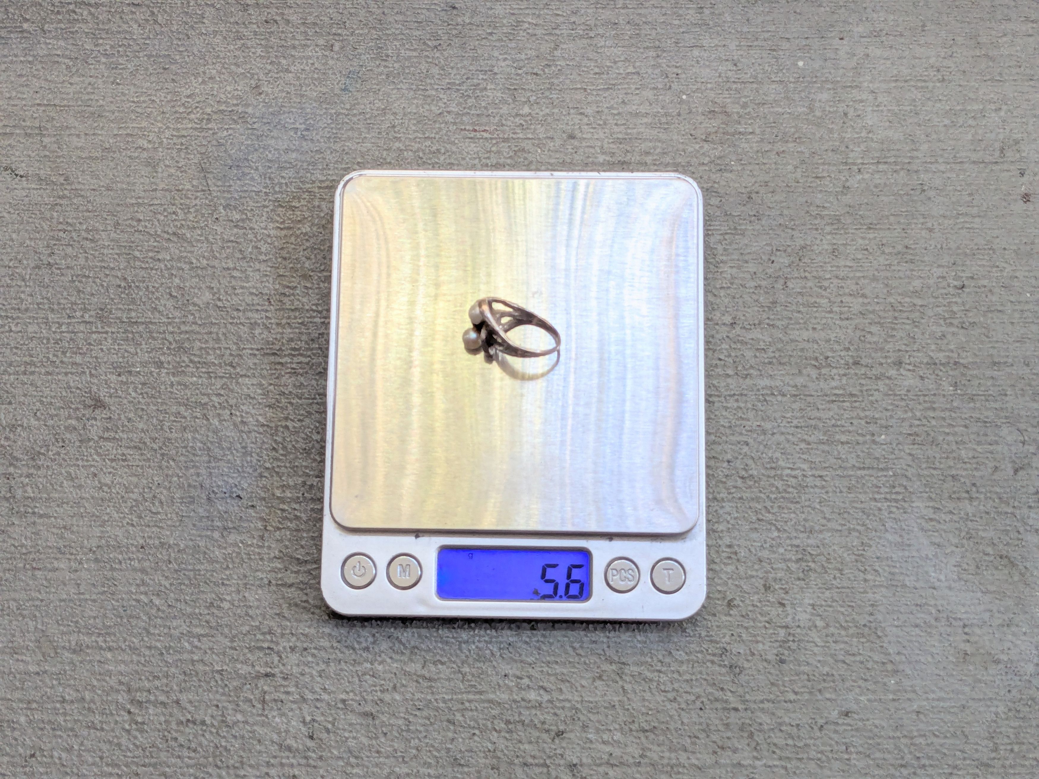 Other Vintage Sterling Silver Ring Pearl 6.25 Modern Abstract Size ONE SIZE - 14 Thumbnail