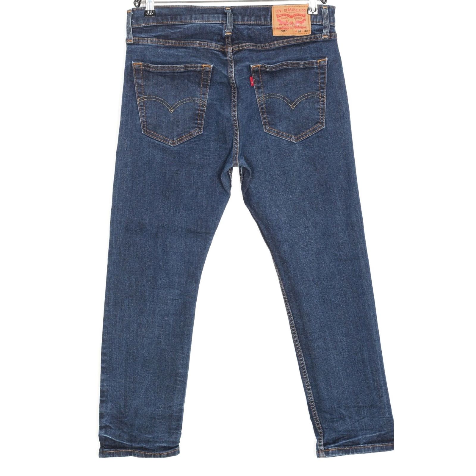 Levi's LEVI’S 502 Tapered Stretch Jeans Men 34 Regular Blue M Code 5-Pocket Design Rise Mid Inseam 27 Size US 34 / EU 50 - 2 Thumbnail
