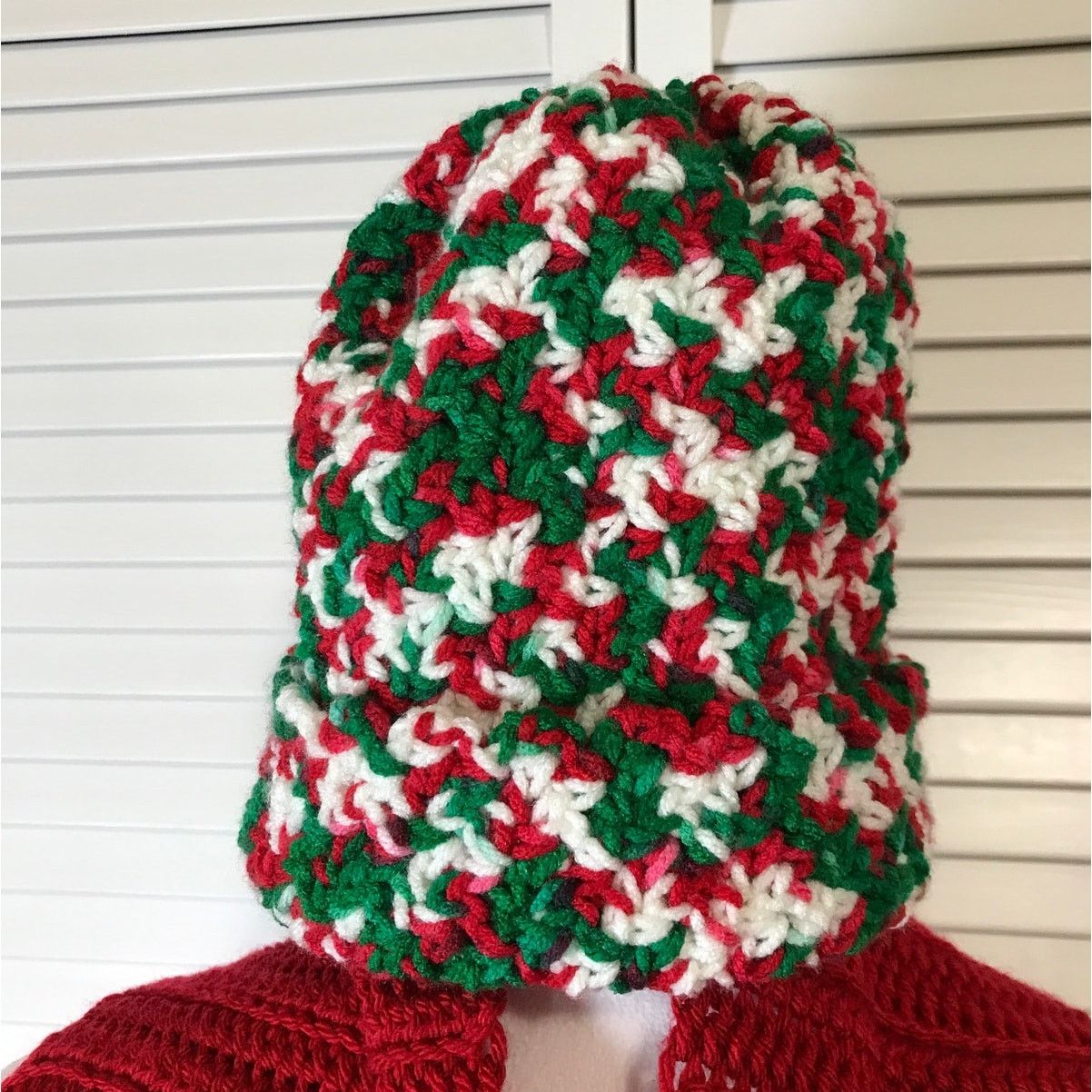 Handmade NWT Handmade Crocheted Christmas Textured Beanie & Scarf 61” Size ONE SIZE - 2 Thumbnail