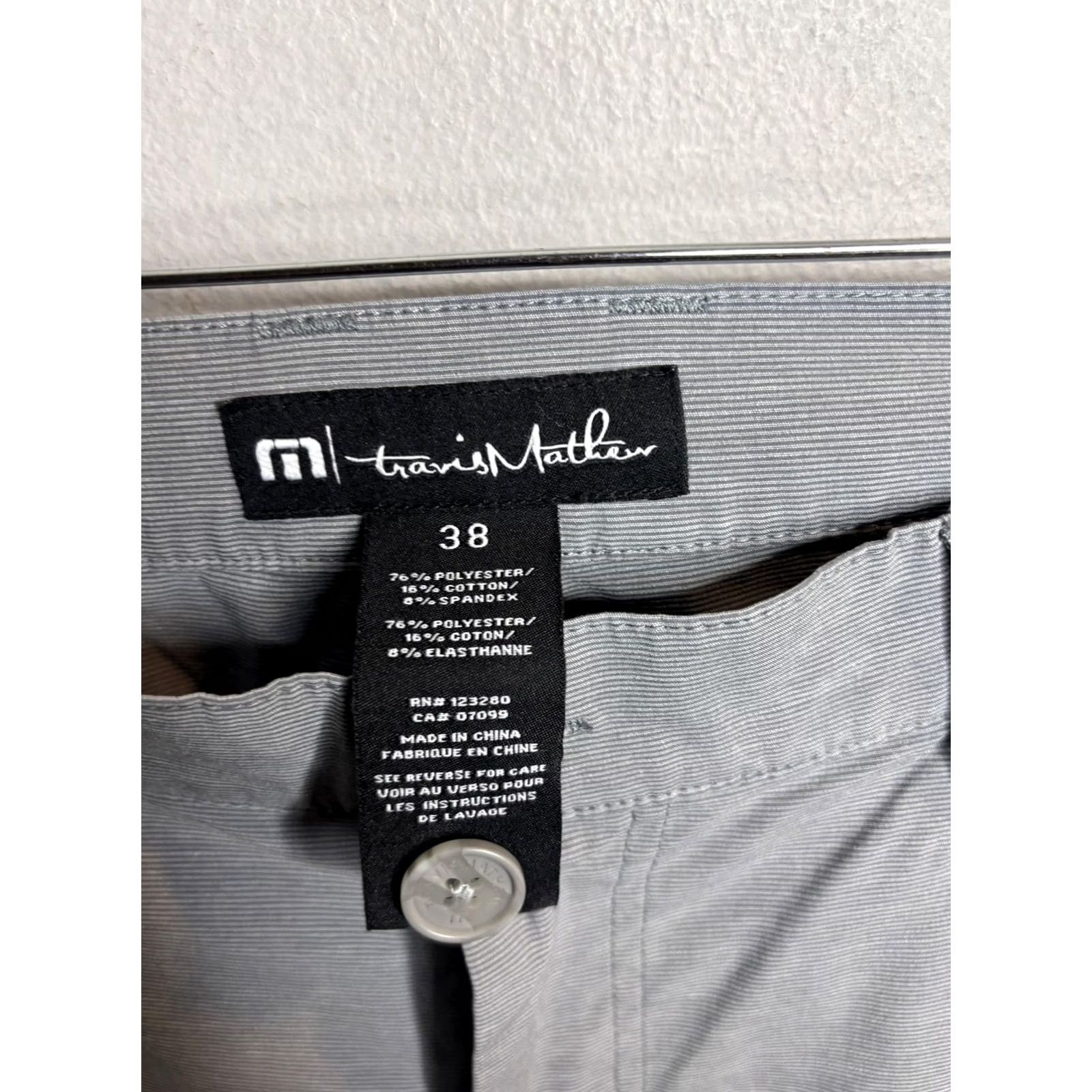 TravisMathew TravisMathew Pants Mens 38 Gray Slim Fit Stretch Lightweight Casual Golf Chino Size US 38 / EU 54 - 3 Thumbnail