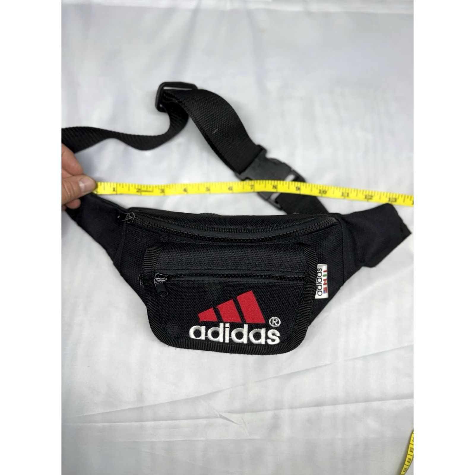 Adidas VINTAGE Adidas Waist Bag Fanny Pack Nylon Black Adult OS Unisex Size ONE SIZE - 6 Thumbnail