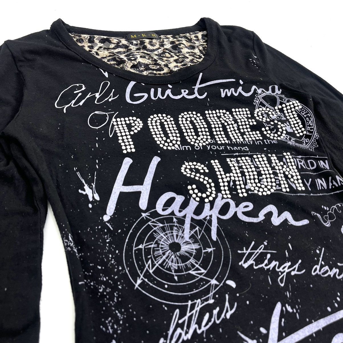 If Six Was Nine × Japanese Brand × Le Grande Bleu (L.G.B.) 2000s MKR Studded Leopard Poem Punk Lgb Style Longsleeve Size US M / EU 48-50 / 2 - 7 Thumbnail