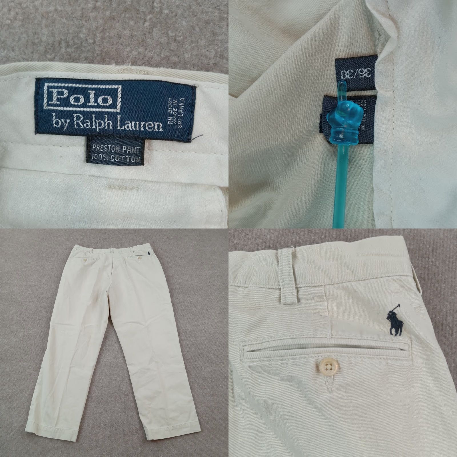 Polo Ralph Lauren Polo Ralph Lauren Chino Pants Mens 36x30 Beige Preston Straight Classic Fit Size US S / EU 44-46 / 1 - 8 Thumbnail