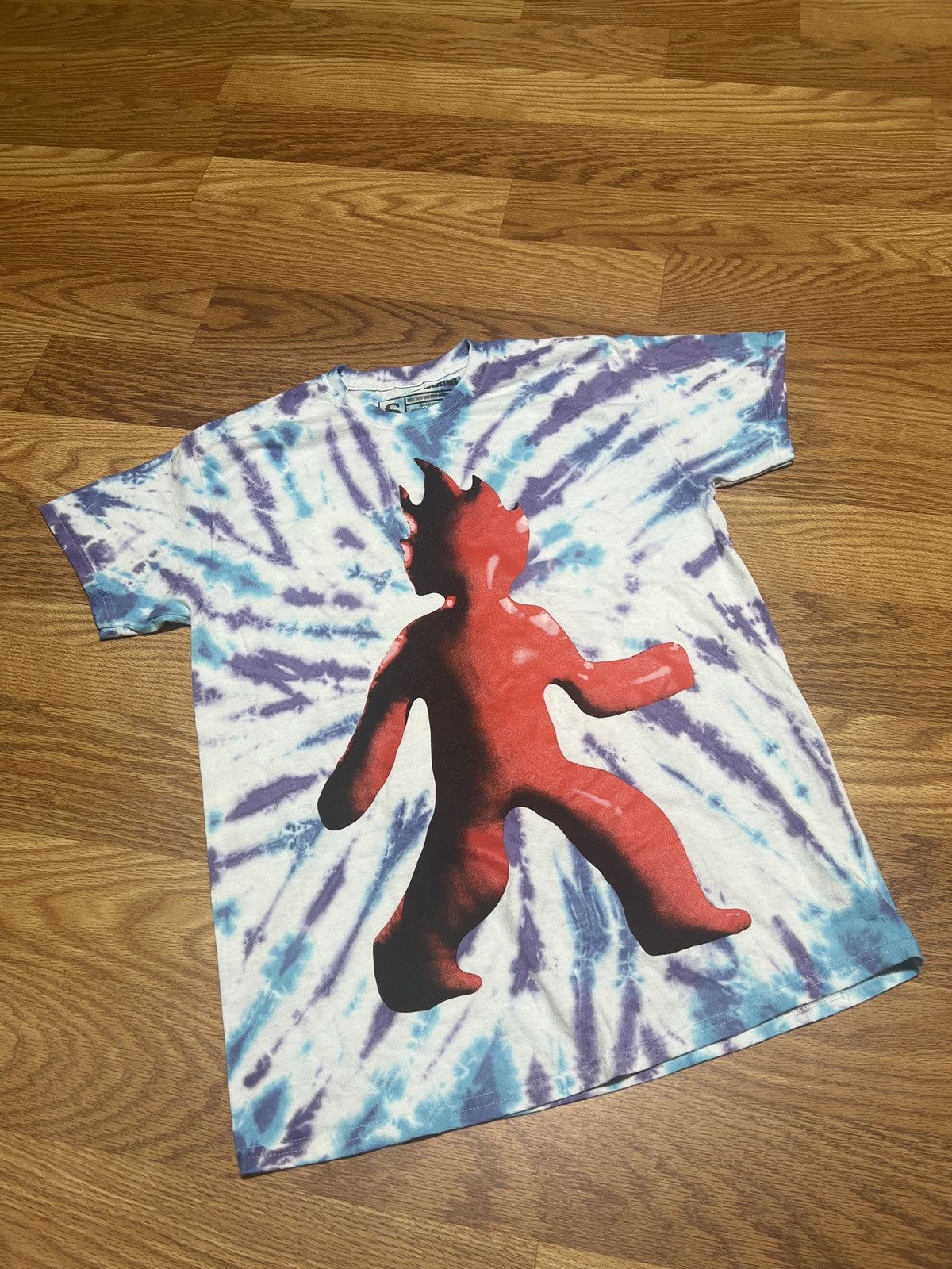 image of Travis Scott Astroworld Flame Shirt Tie Dye in White, Men's (Size Small)