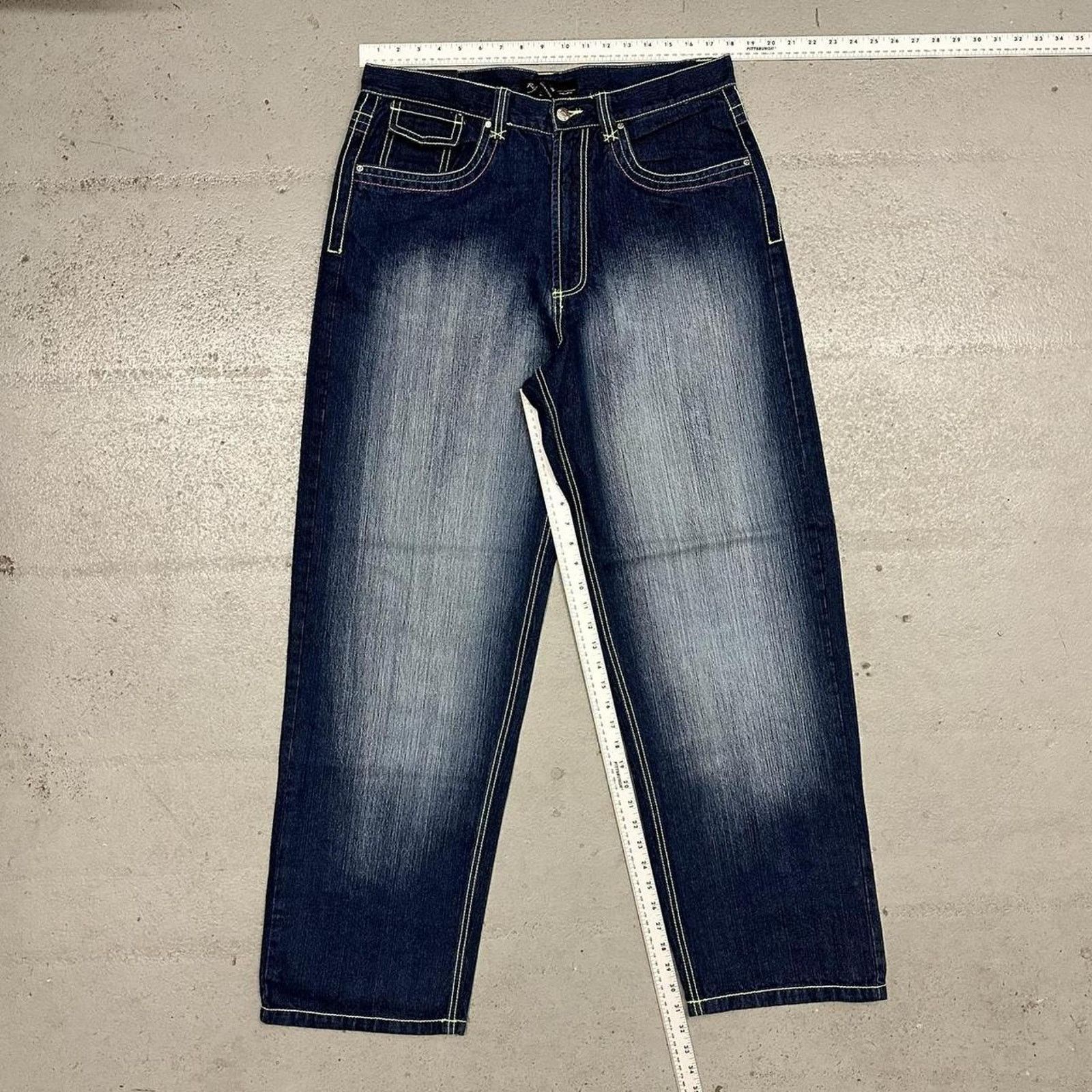 Vintage Vintage baggy y2k riflessi faded blue skater unique denim Size US 36 / EU 52 - 4 Thumbnail