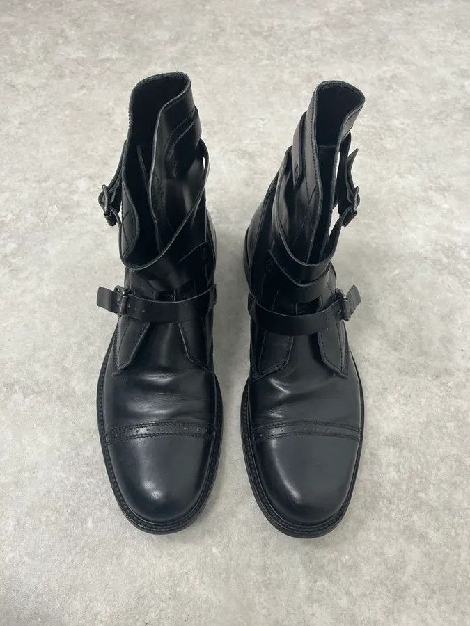 Dolce & Gabbana 2000s Dolce & Gabbana Buckles Black Leather Boots Size US 8 / EU 41 - 2 Thumbnail