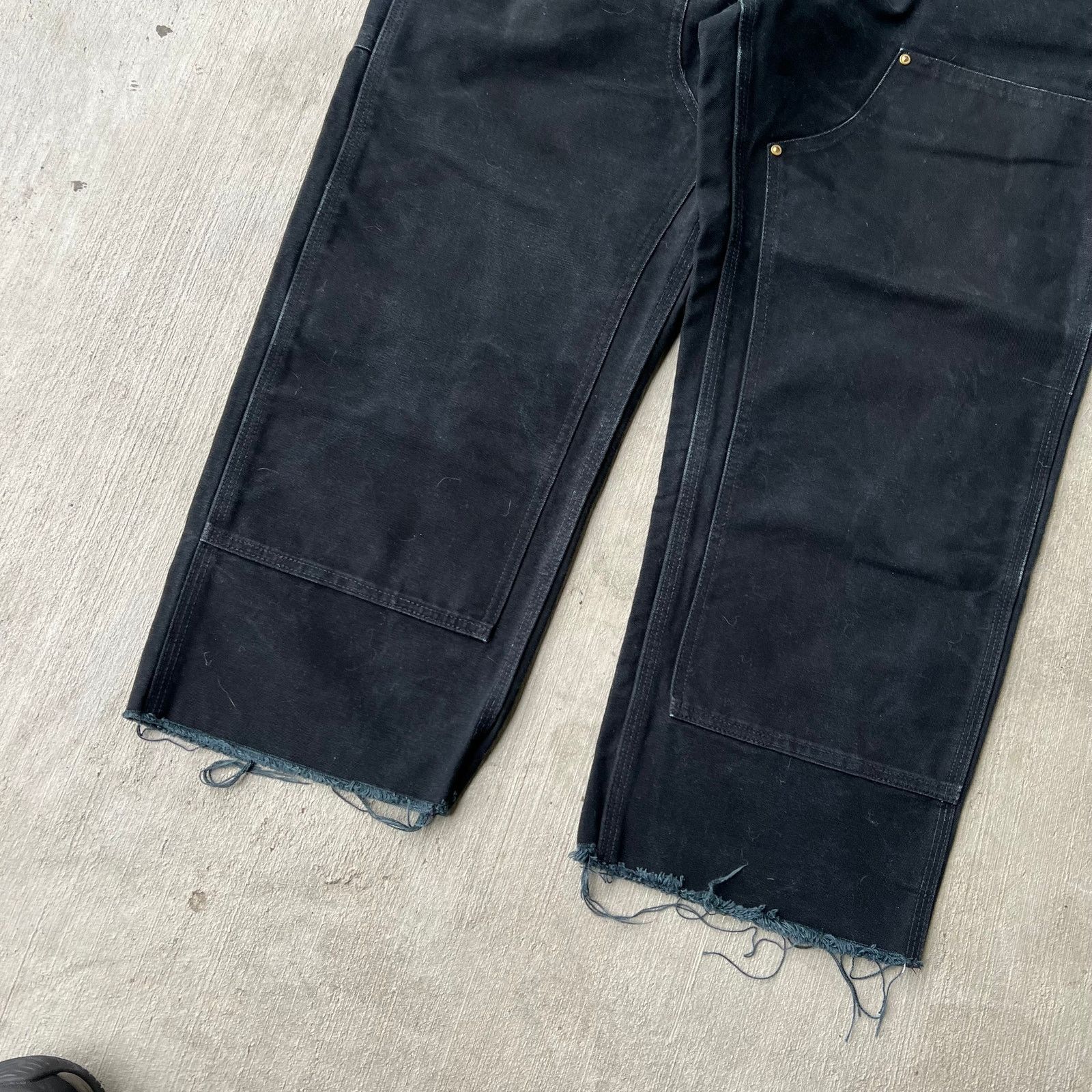 Carhartt × Vintage Carhartt black CUT double knee work wear carpenter pants Size US 35 - 3 Thumbnail