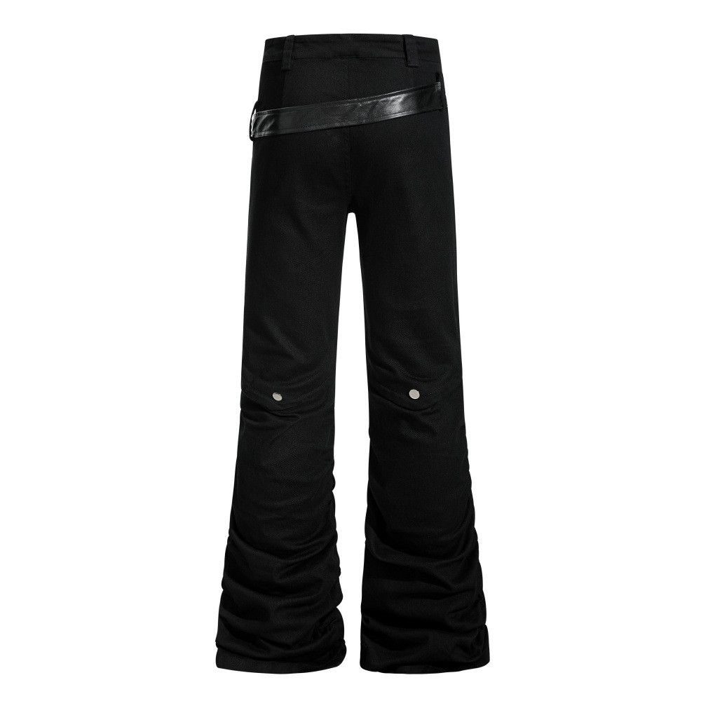 Vintage Men's PU leather patchwork hippie trendy flared pants Size US 32 / EU 48 - 2 Thumbnail