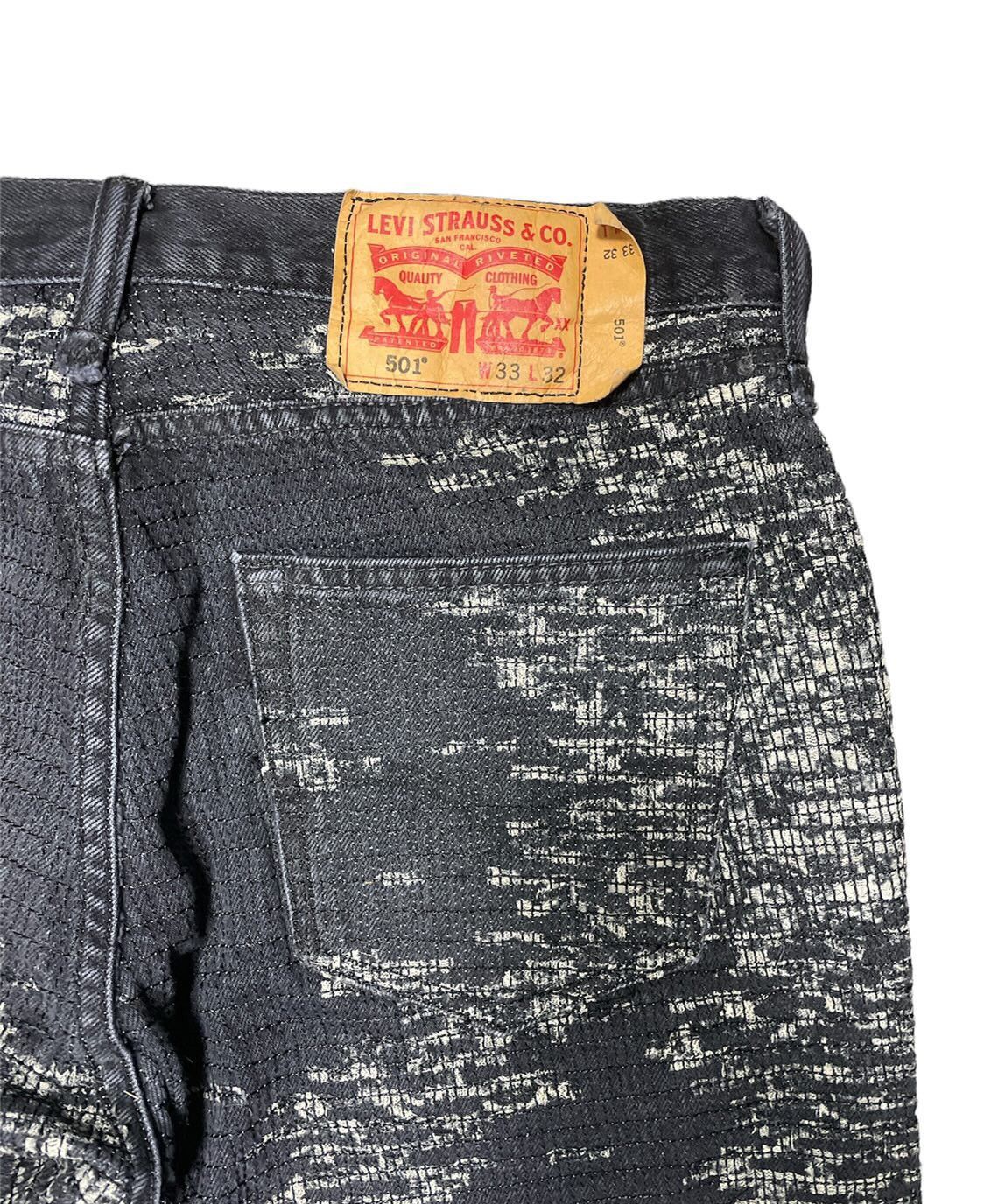 Japanese Brand Custom Levi 501 Black Boro Denim Size US 30 / EU 46 - 5 Thumbnail