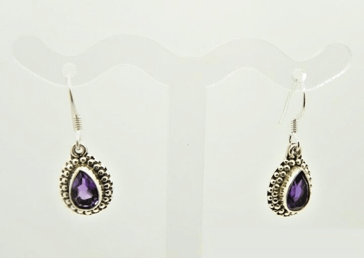 The Unbranded Brand Vintage Sterling Silver Amethyst Dangling Earrings Size ONE SIZE - 1 Thumbnail