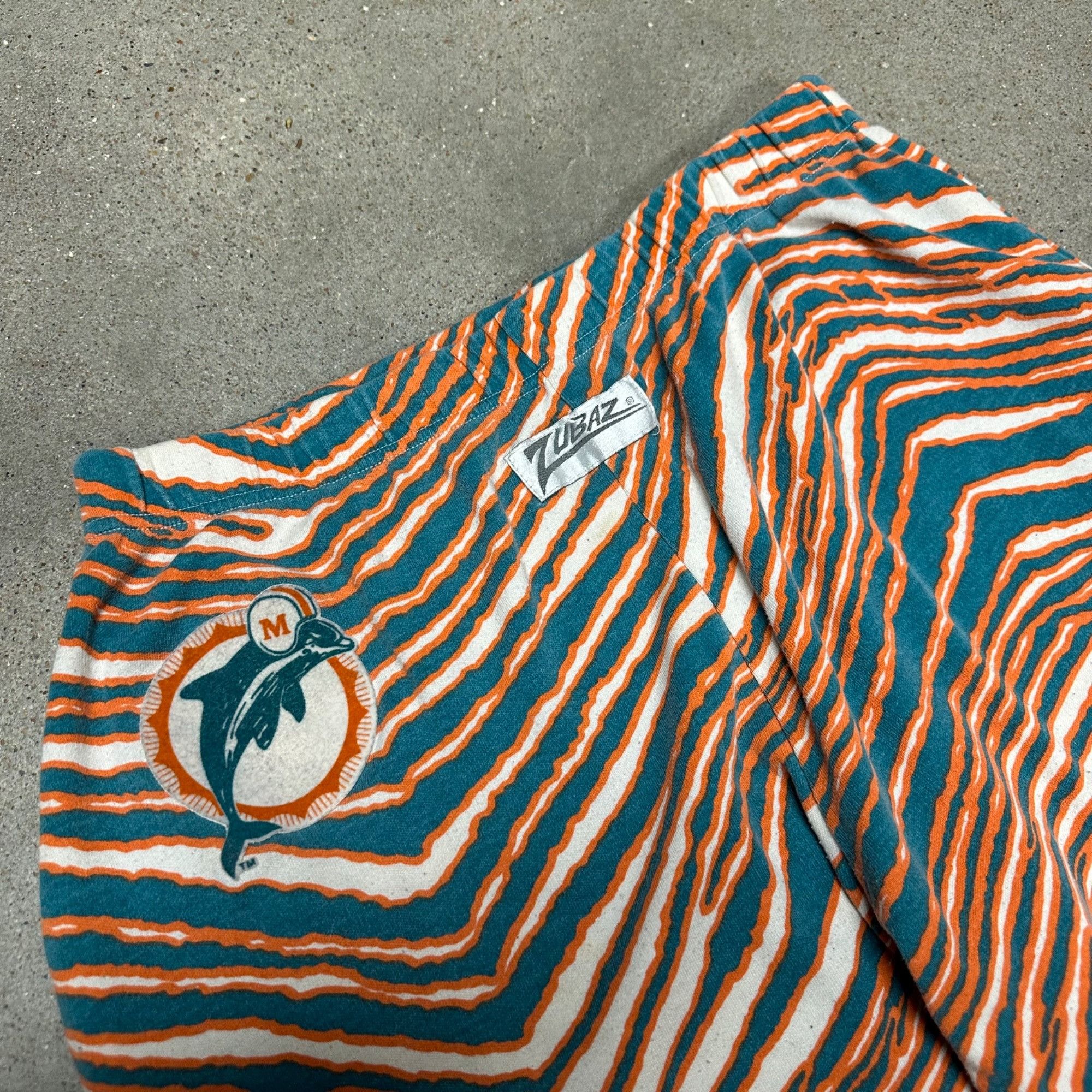 Vintage × Zubaz Vintage 90s Zubaz Chetah Print Miami Dolphins NFL Sweatpants Size US 34 / EU 50 - 2 Thumbnail