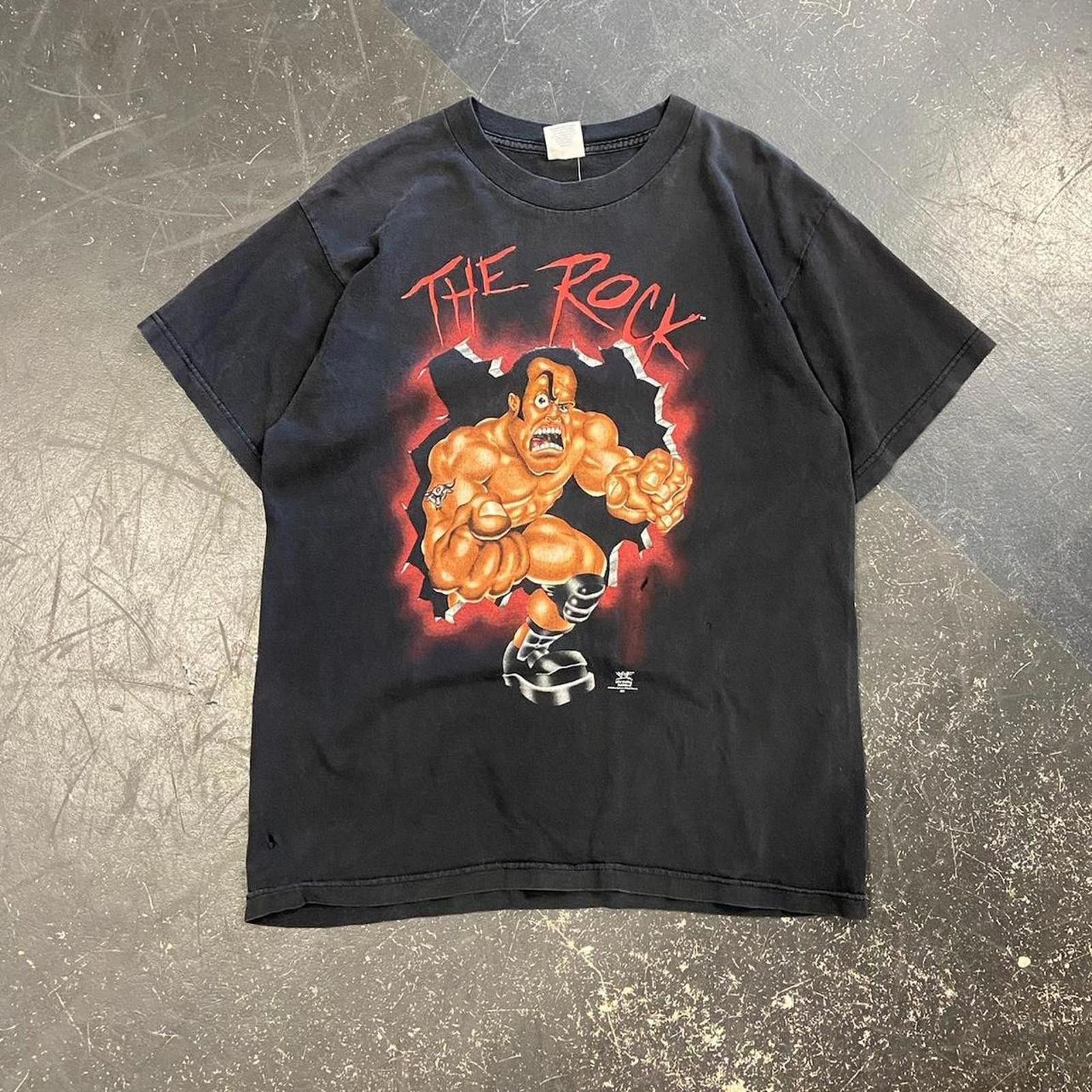 WWE 1999 WWF Smell what the Rock is Cooking Tee Size US L / EU 52-54 / 3 - 1 Thumbnail
