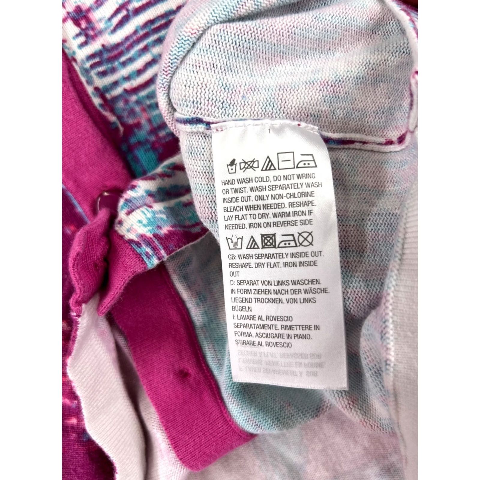 Bob Mackie VINTAGE Bob Mackie Sweater Womens Medium Purple Blue Button Up 90's Polyester Knit Cardigan Mens Womens Girls Size M / US 6-8 / IT 42-44 - 7 Thumbnail