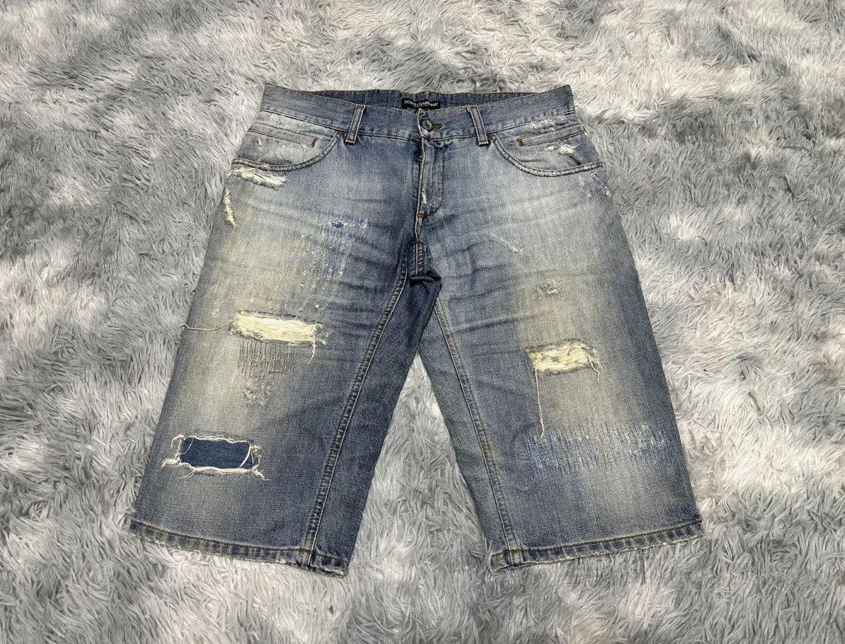 Dolce & Gabbana 🔥Sick Y2K Dolce & Gabbana Shorts Denim Distressed Size US 34 / EU 50 - 1 Thumbnail
