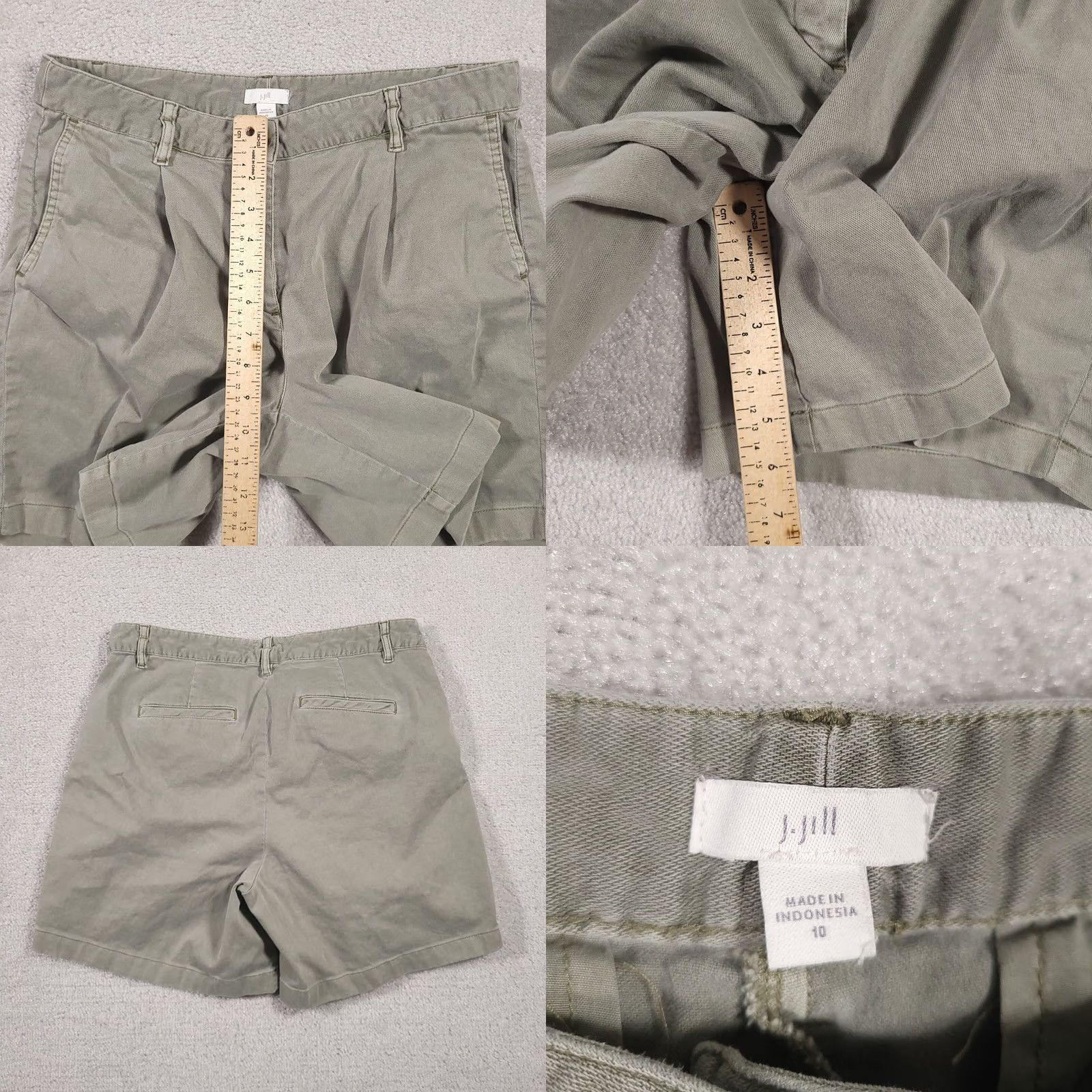 J. Jill VINTAGE J. Jill Pleated Shorts Women's 10 Light Green Casual Chino Pockets 6" Size 32" / US 10 / IT 46 - 8 Thumbnail