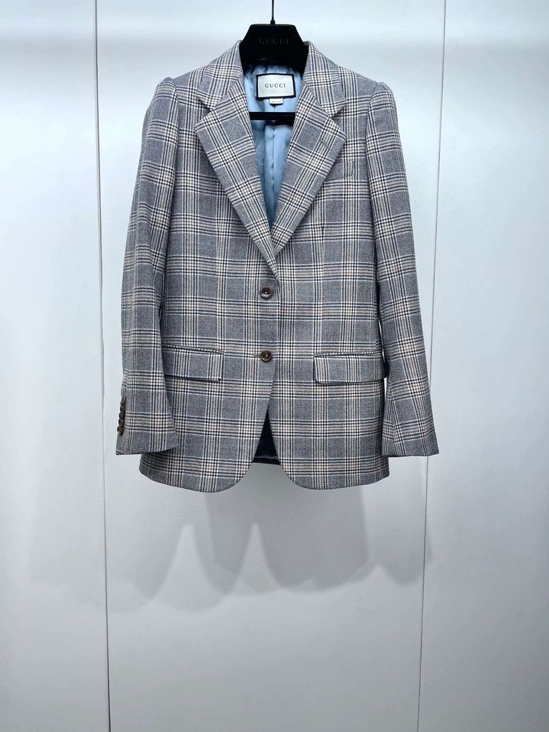 Gucci Size 38 Plaid suit jacket size 38 2501-Nextarrow