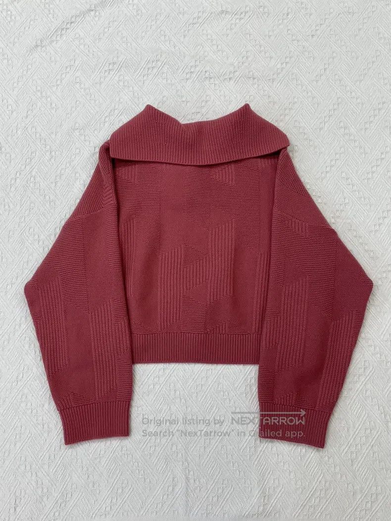 Hermes Hermes 25 Fall/Winter Pink Collar Knit Long Sleeve Top Size XXS / US 00 / IT 34 - 4 Thumbnail