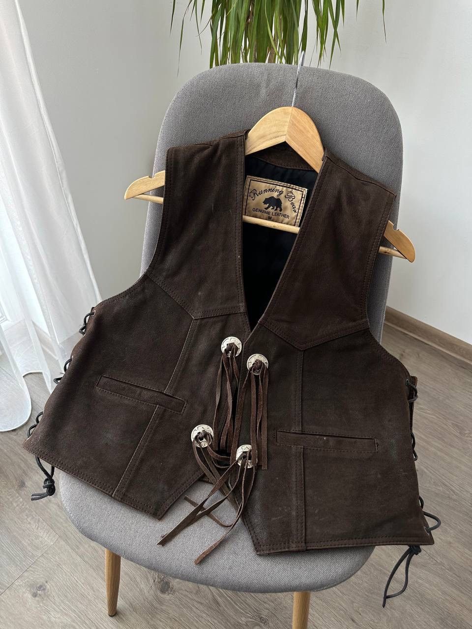 Genuine Leather × Vintage Vintage Genuine Leather Brown Cowboy West Jacket Size US M / EU 48-50 / 2 - 13 Thumbnail