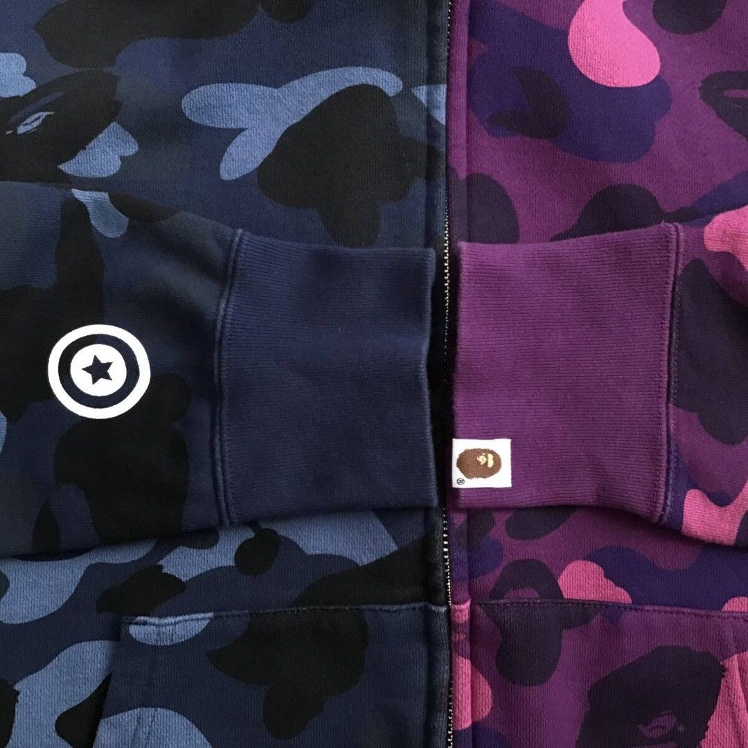 Bape BAPE Purple camo x Blue camo separate shark full zip hoodie Size US L / EU 52-54 / 3 - 7 Thumbnail