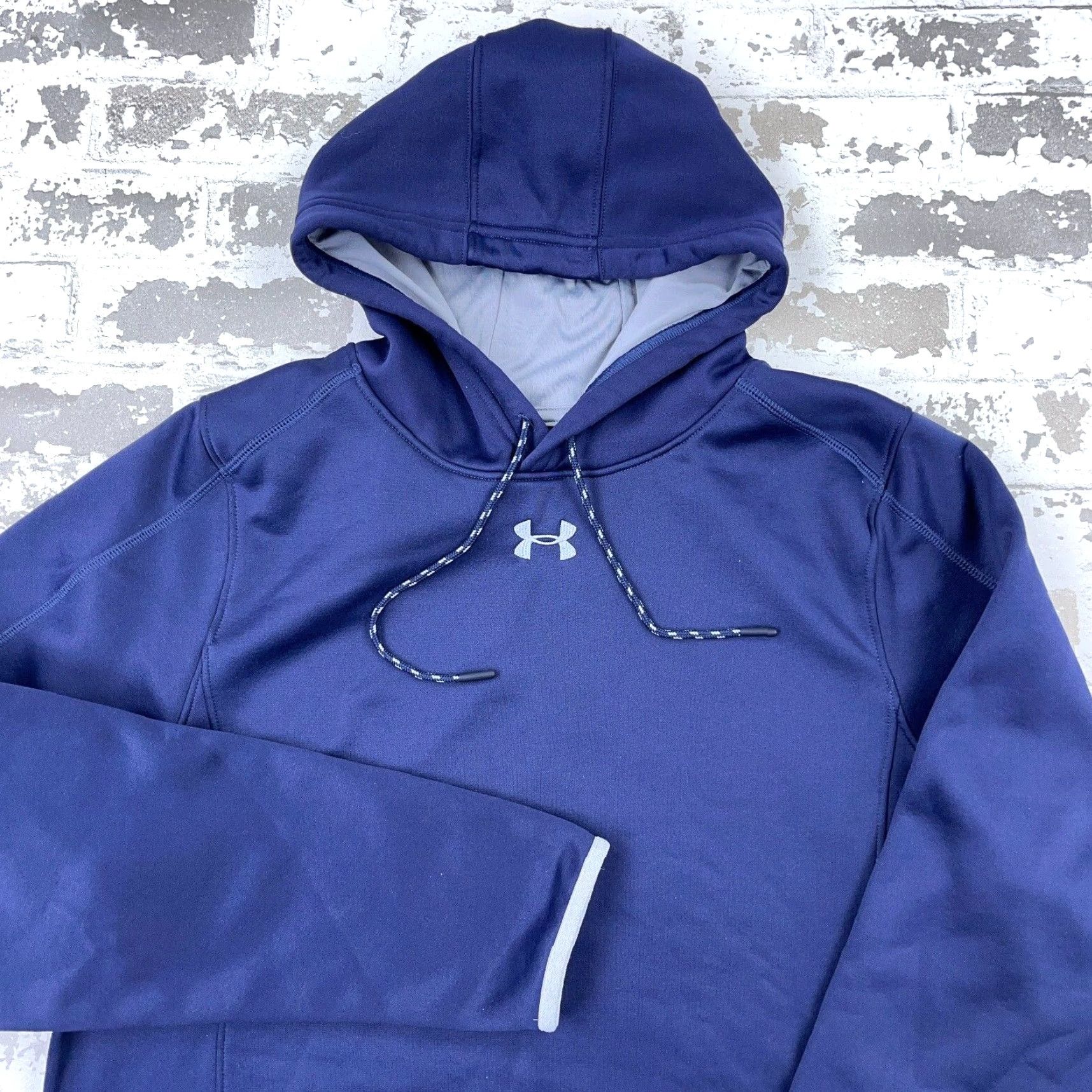Under Armour Under Armor Hoodie Women Medium Blue Gray Sweatshirt Center Logo Loose Size M / US 6-8 / IT 42-44 - 2 Thumbnail