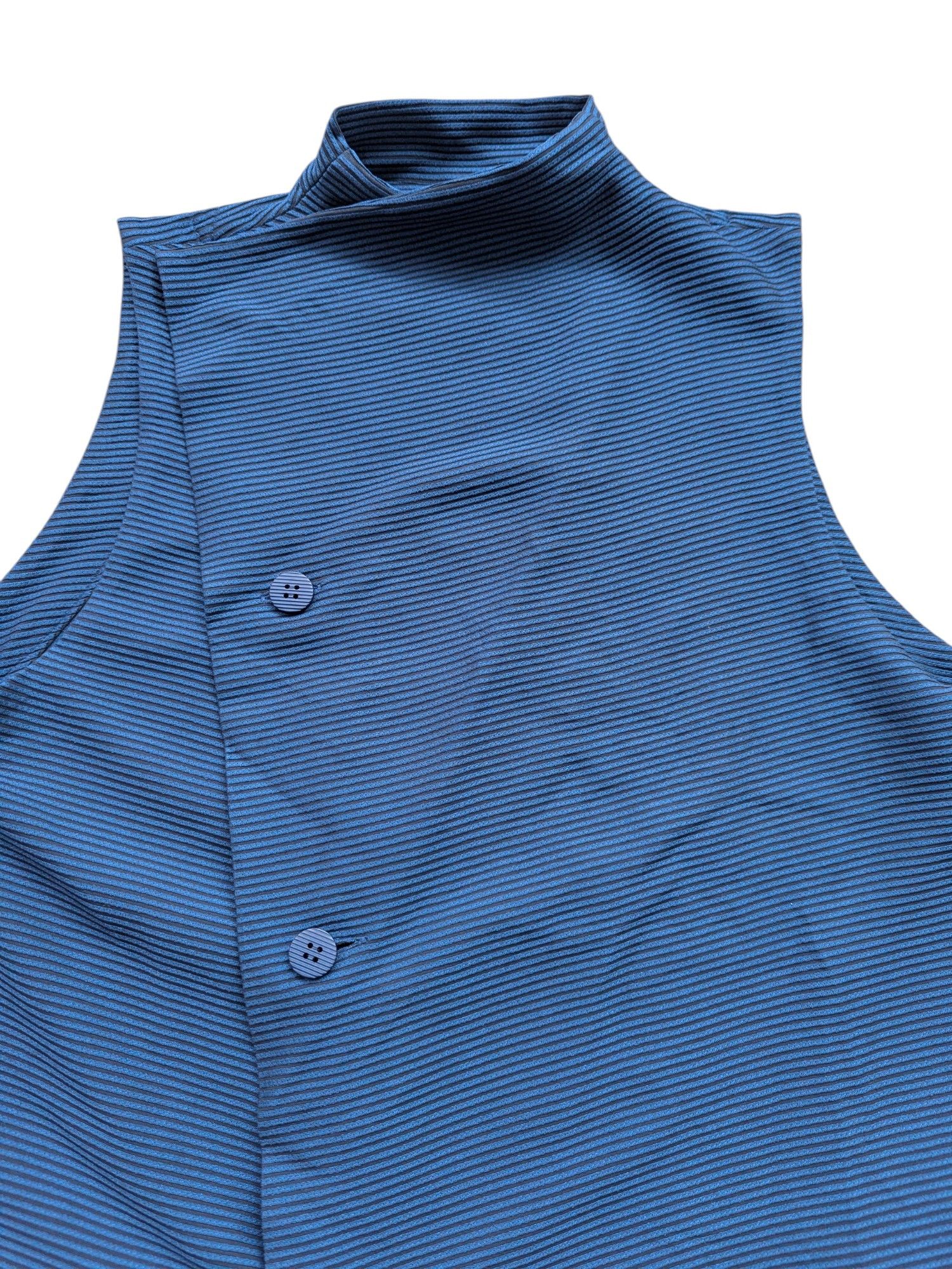 Designer × Issey Miyake Vintage Issey Miyake Sleeveless Blouse Striped Size M / US 6-8 / IT 42-44 - 6 Thumbnail