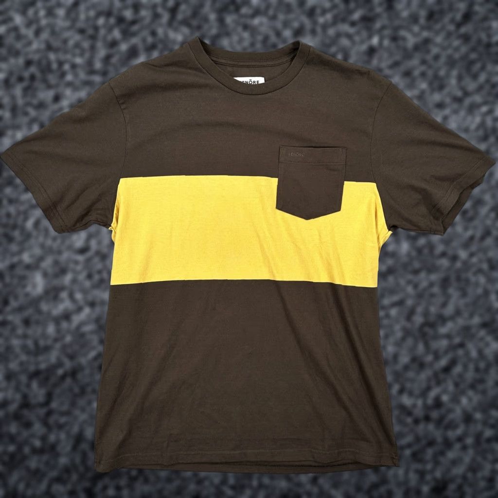 Vintage Tenore Shirt Mens M Brown Yellow Stripe Pocket Crewneck Short Sleeve Tee Size US M / EU 48-50 / 2 - 1 Thumbnail