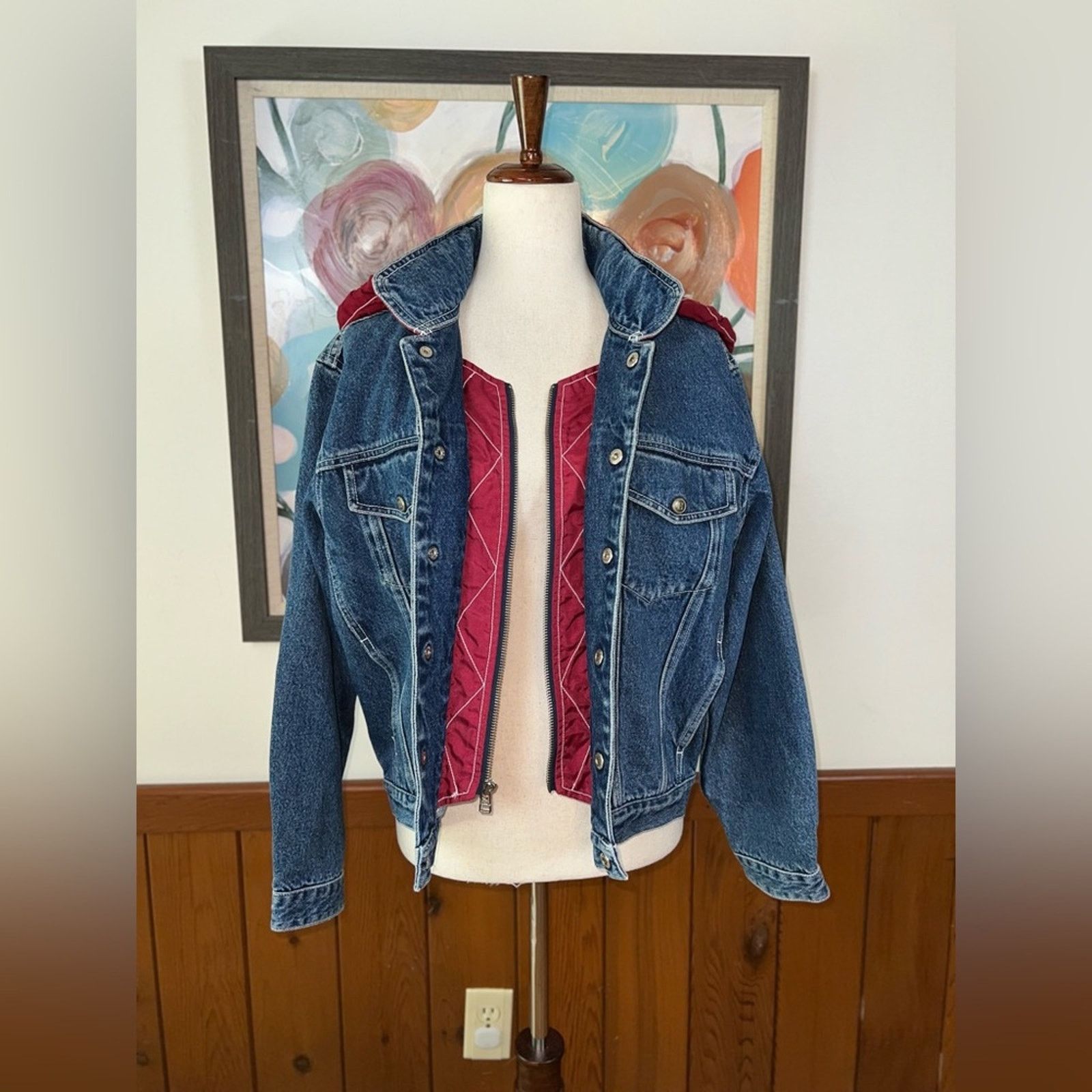 Tommy Hilfiger Super Cool Vintage 90s Tommy Hilfiger Jean Jacket! Size L / US 10 / IT 46 - 9 Thumbnail