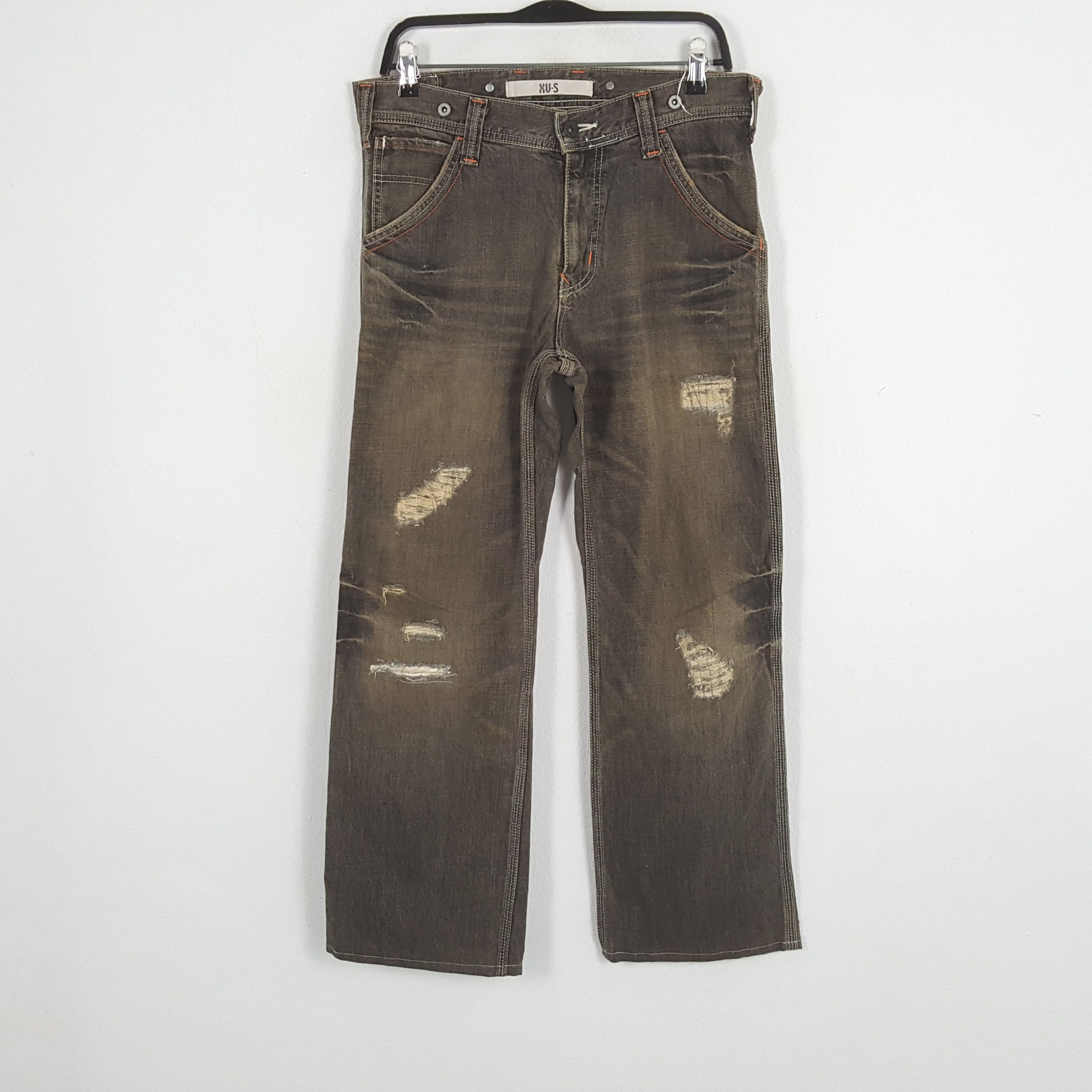 Edwin × Vintage EDWIN Streetwear Fashion Style Distressed Jeans Size US 33 - 1 Thumbnail