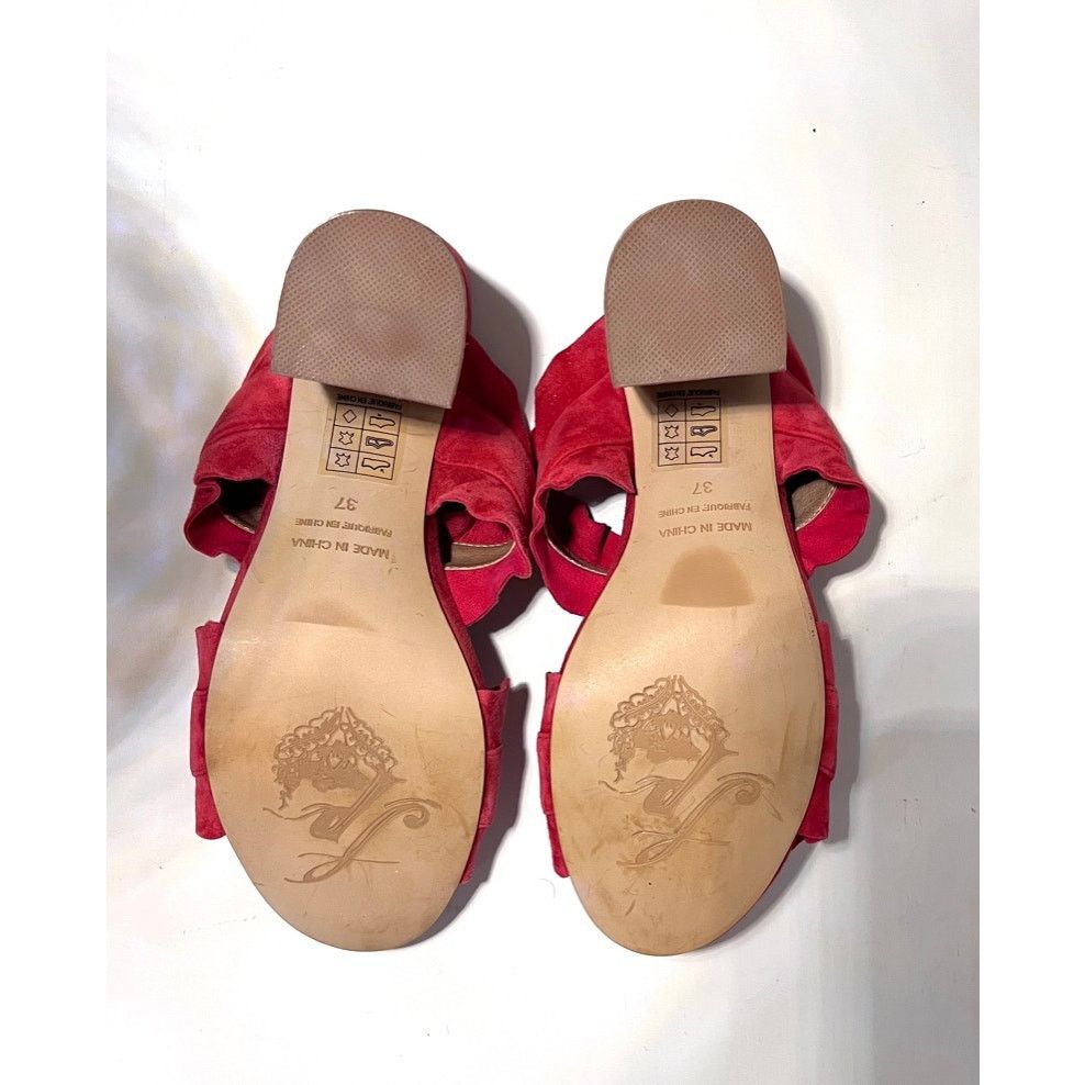 Free People Free People Rosie Ruffle Stacked Heel Red Size EU 37 US 6.5 Size US 6.5 / IT 36.5 - 7 Thumbnail