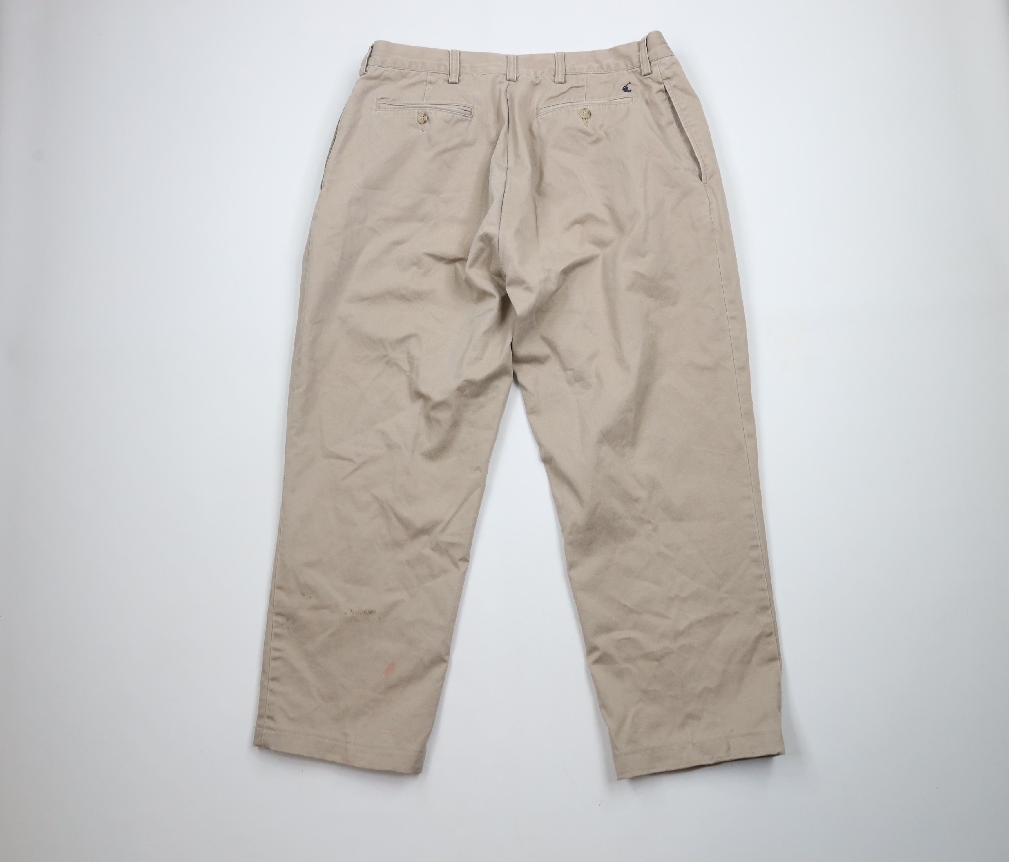 Ralph Lauren × Vintage Vintage 90s Ralph Lauren Wide Leg Chino Pants Beige Cotton Size US 36 / EU 52 - 10 Thumbnail