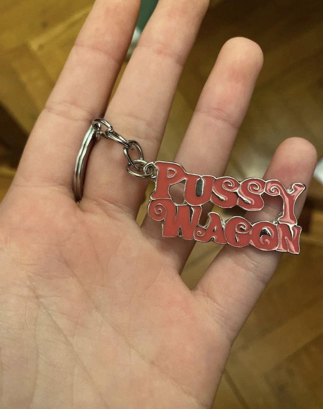 Vintage PXSSY WAGON Letter Metal Enamel Keychains Size ONE SIZE - 2 Thumbnail