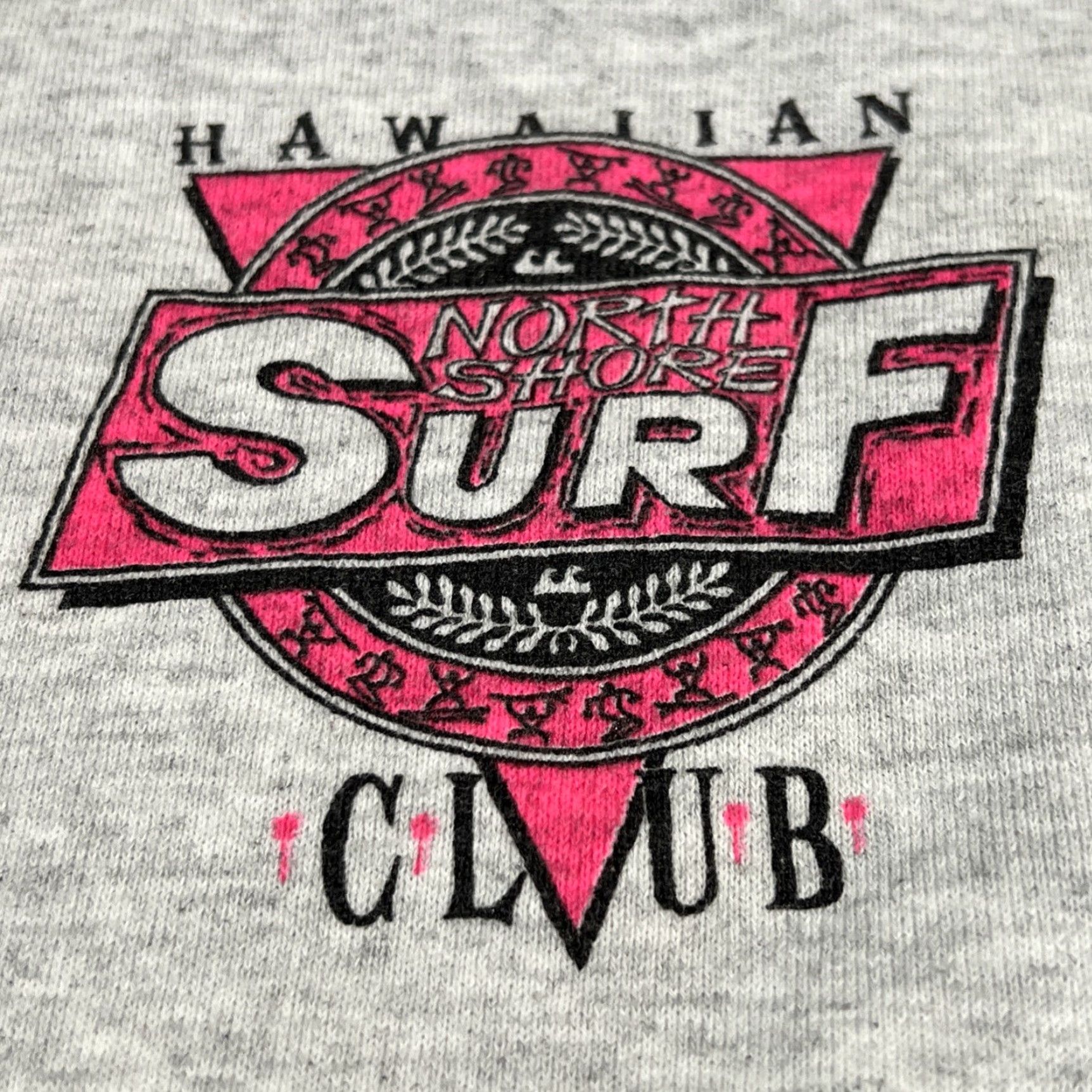 TEE JAYS VINTAGE Tee Jays Sweatshirt Men M Hawaiian North Shore Surf Club Graphic Print Puffy Paint Gray Cotton Blend Crew Neck Pullover Size US M / EU 48-50 / 2 - 5 Thumbnail