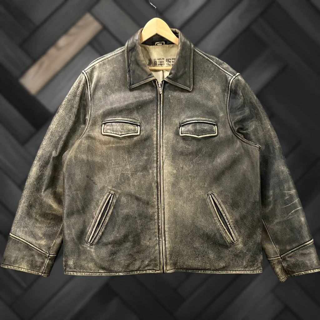 Guess × Vintage Vintage Leather Guess Racing Jacket | Grailed