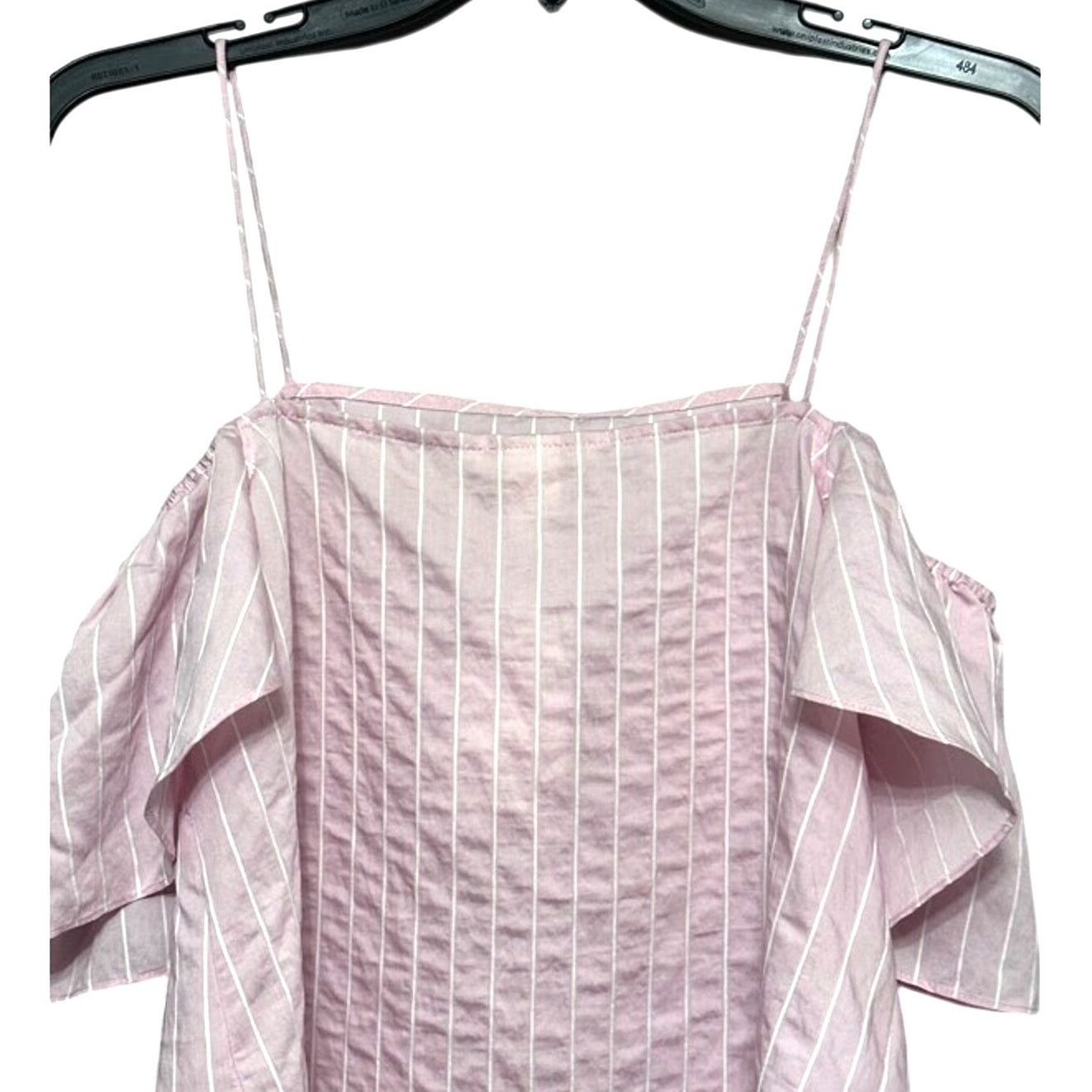 H&M H&M Blouse Flutter Sleeve Spaghetti Strap White Pink W 2 NWT Size XS / US 0-2 / IT 36-38 - 9 Thumbnail