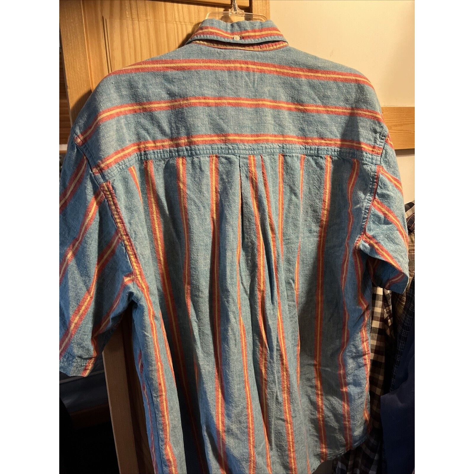 Woolrich Woolen Mills Woolrich VTG Shirt Mens XL blue Red striped button outdoors Size US XL / EU 56 / 4 - 10 Thumbnail