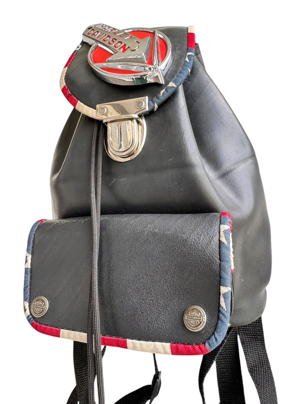 Harley Davidson Vintage Harley Davidson Black Rubber Denim Bagpack Unique Size ONE SIZE - 3 Thumbnail