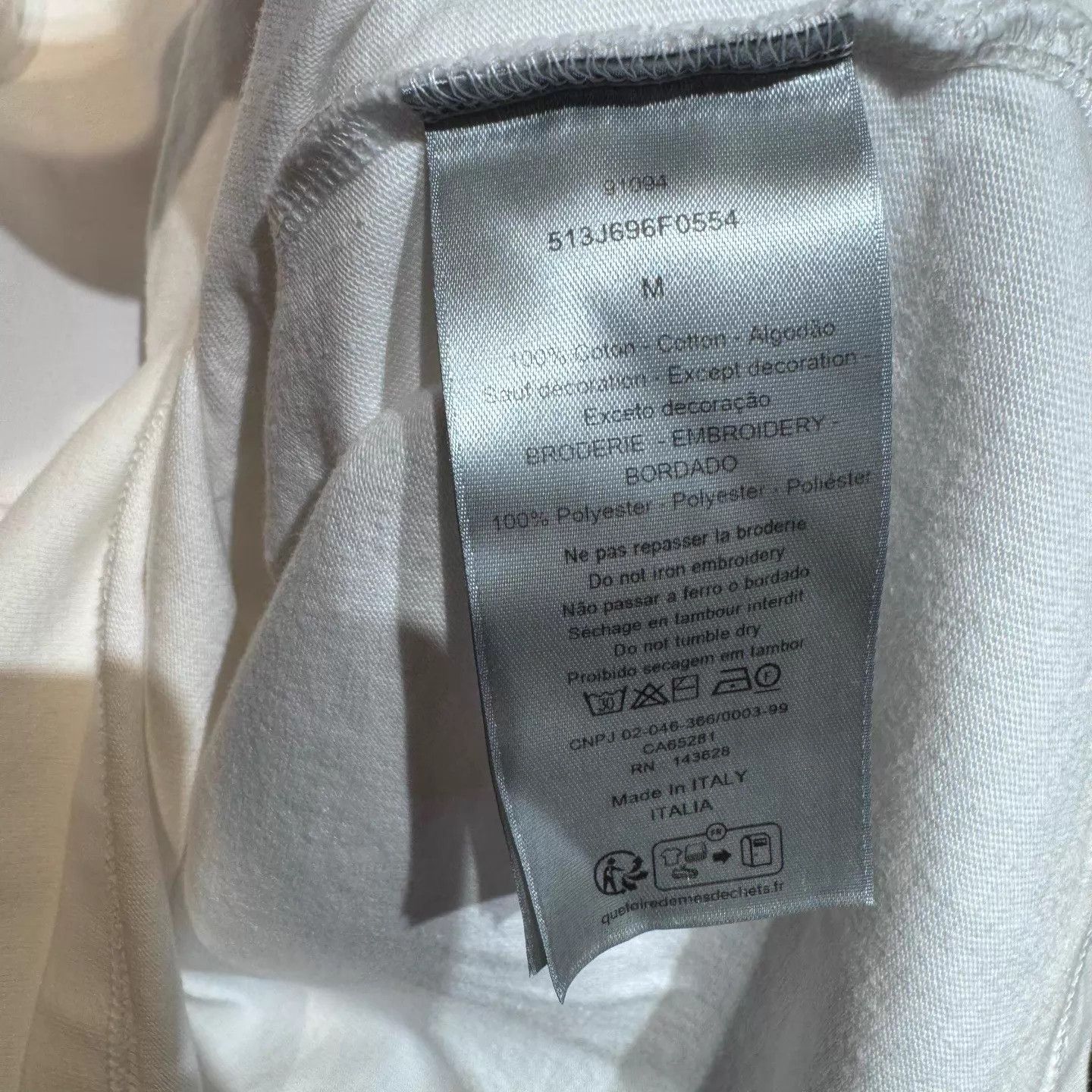 Dior Dior White Embroidered Snake Logo T-shirt M 99 New Size US M / EU 48-50 / 2 - 5 Thumbnail