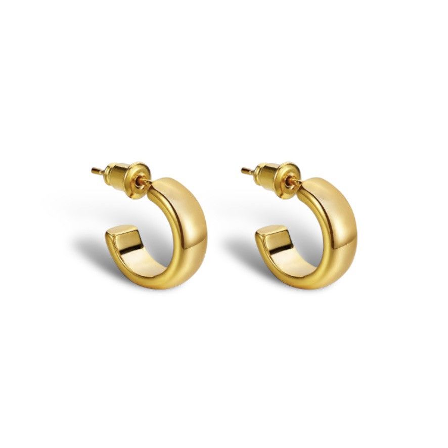 Other Classic Polished C Shape Stud Earrings for Women Size ONE SIZE - 1 Thumbnail