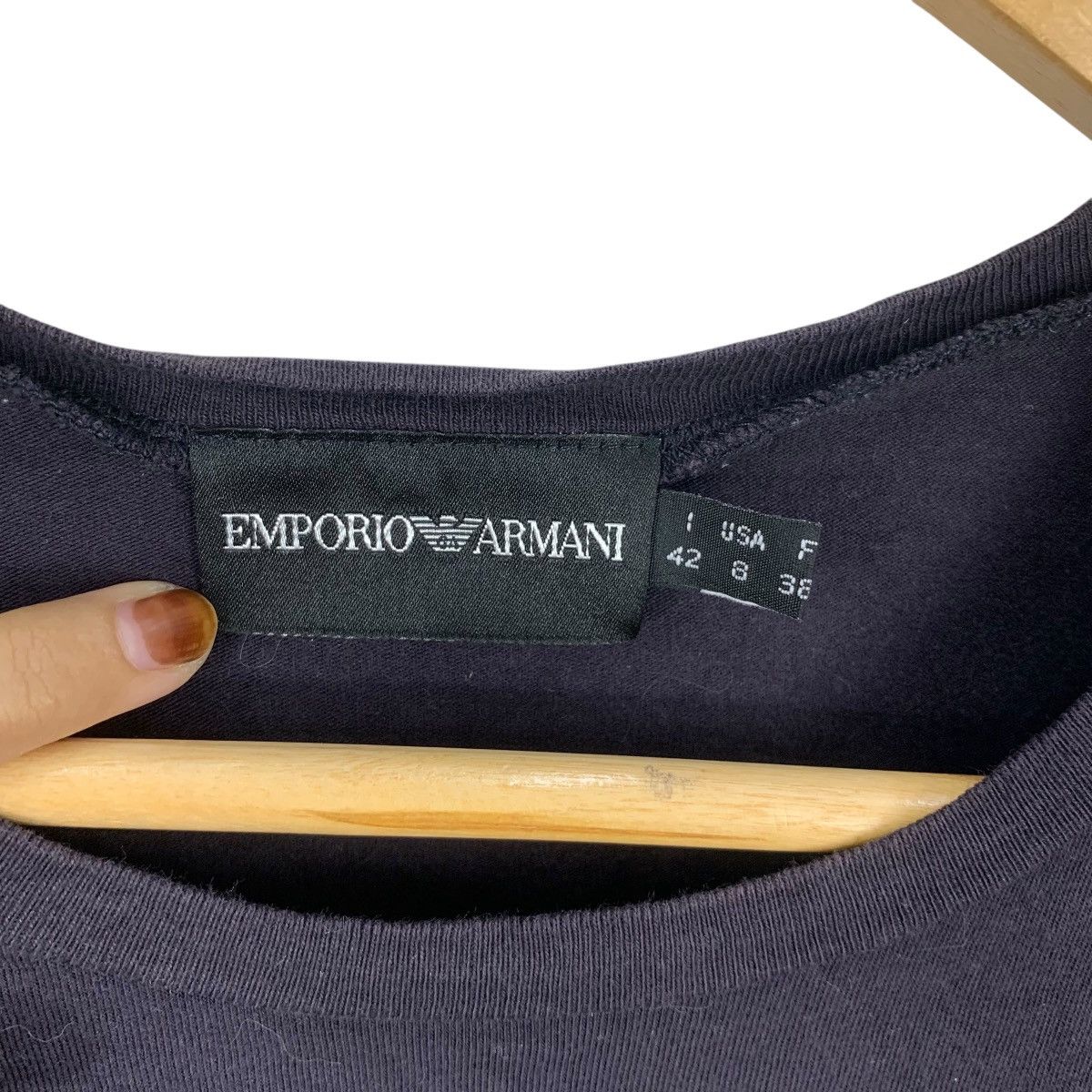Emporio Armani EMPORIO ARMANI GIORGIO Milano Rhinestone Bling Tee Shirt Size XS / US 0-2 / IT 36-38 - 6 Thumbnail