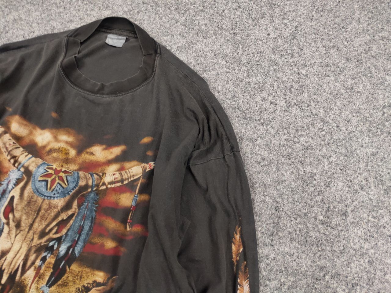 Vintage Vintage 90s Authentic American label skull horns long sleeve Size US L / EU 52-54 / 3 - 5 Thumbnail
